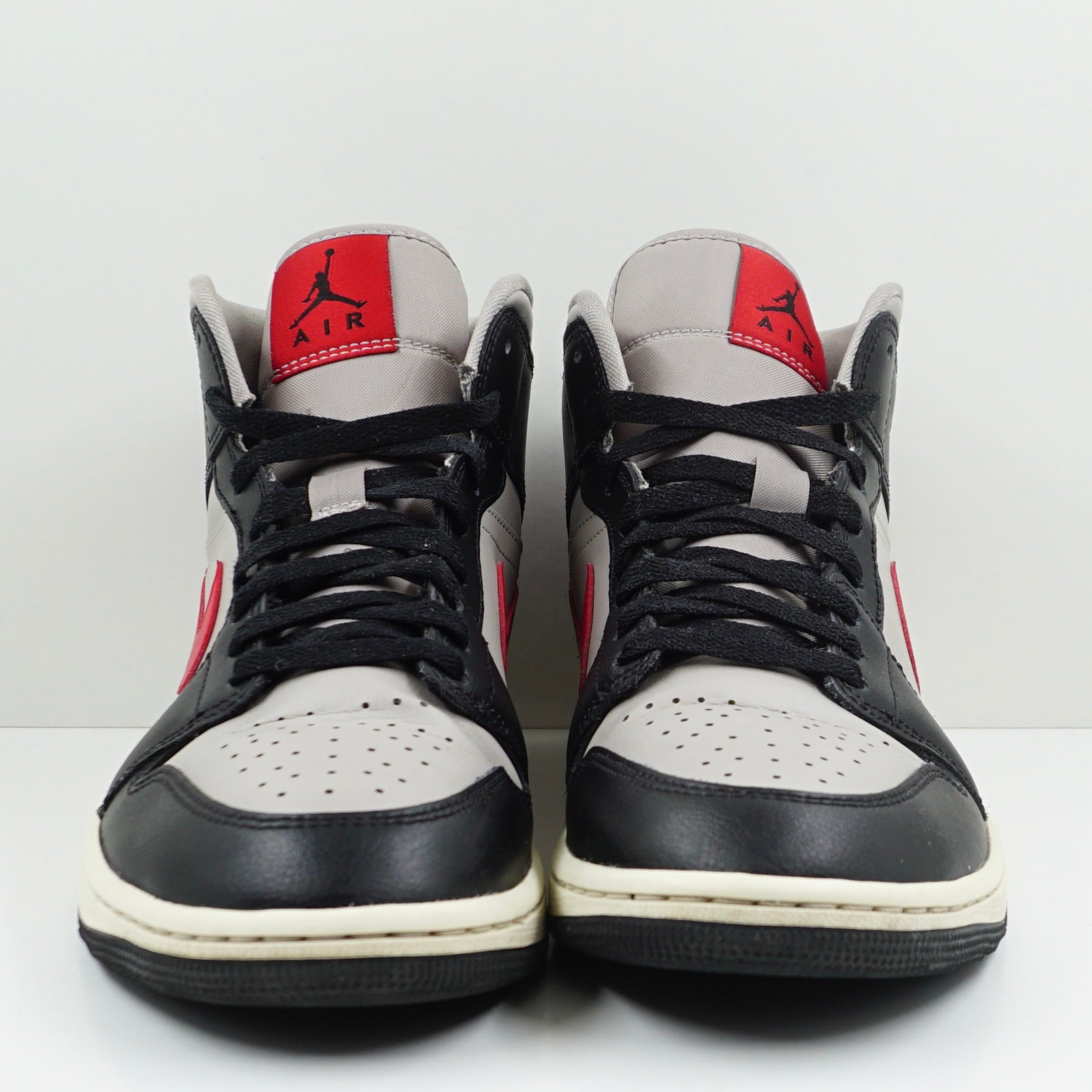 Jordan 1 Mid Black College Grey Gym Red (W)