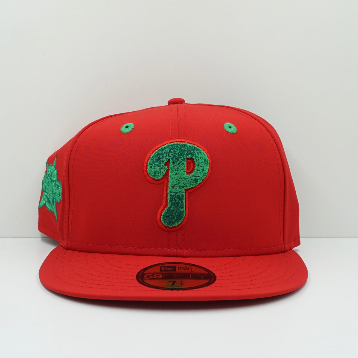 New Era Philadelphia Phillies On Field Green Logo Red Fitted Cap