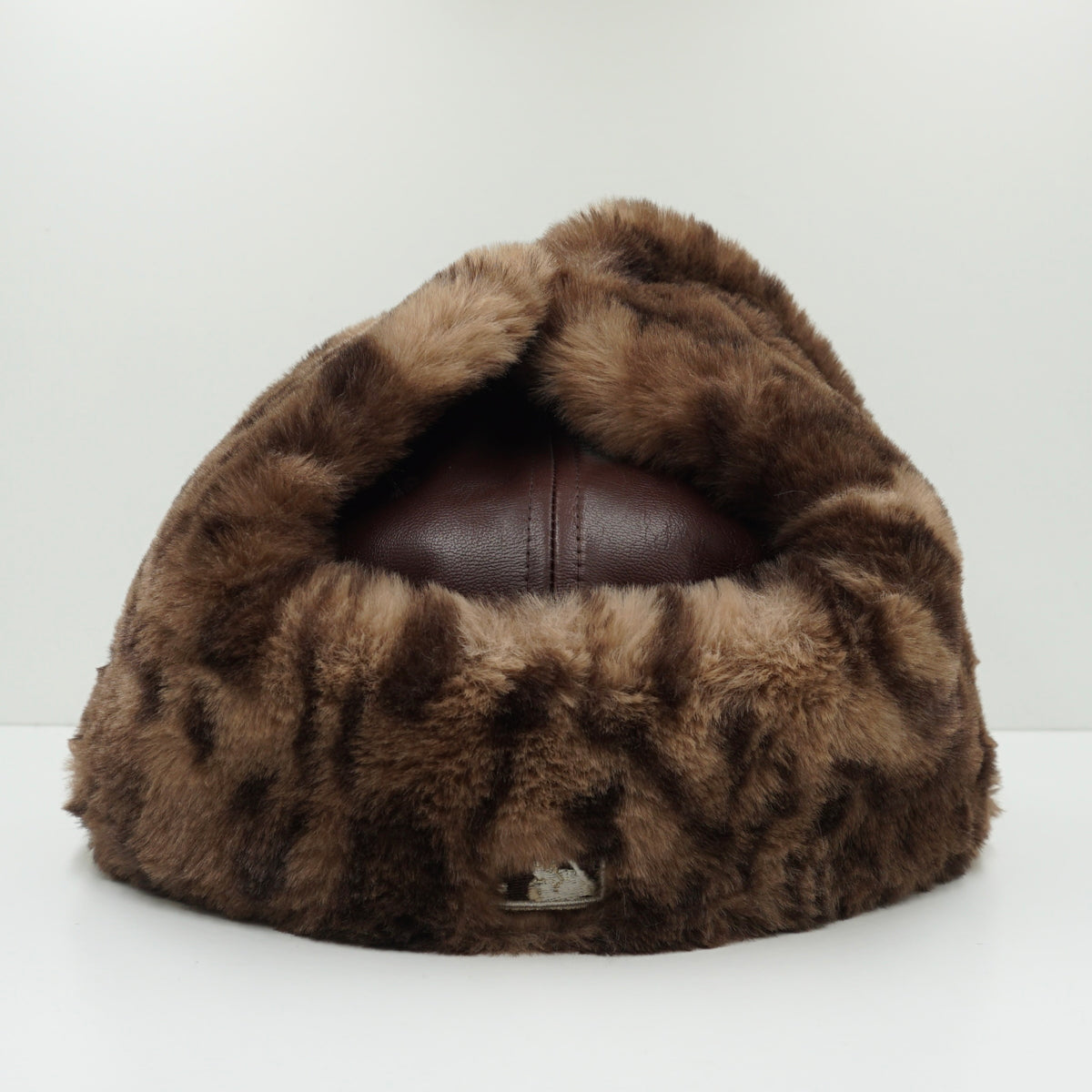 New Era Cooperstown New York Yankees Embroidered Logo Brown Leather Dogear Winter Fitted Cap
