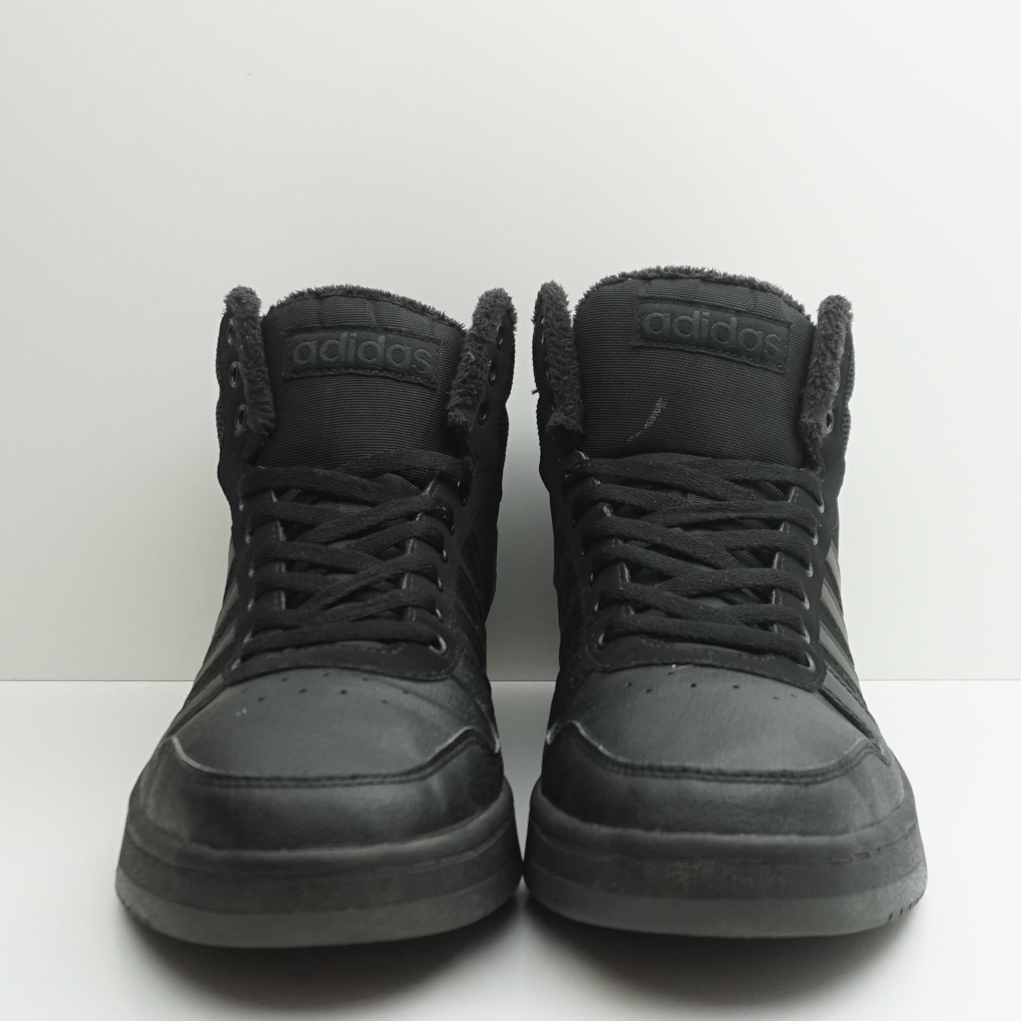 Adidas Hoops 2.0 Mid Triple Black Tumbled Stripes