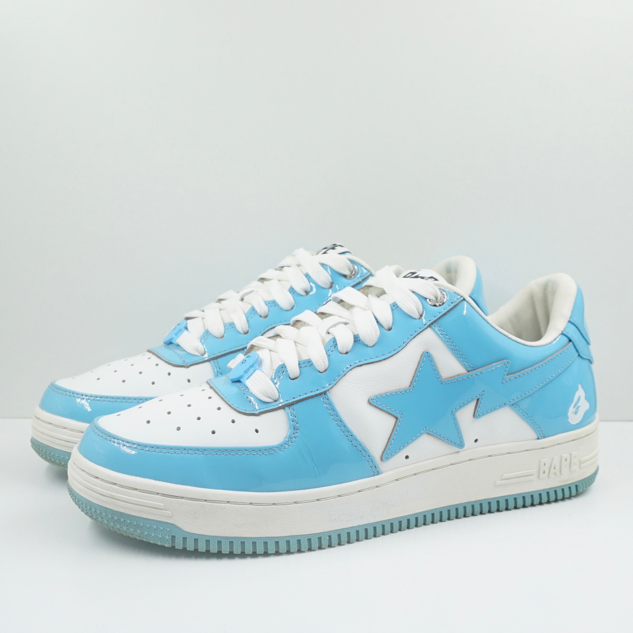 A Bathing Ape Bape Sta Patent Leather Blue White