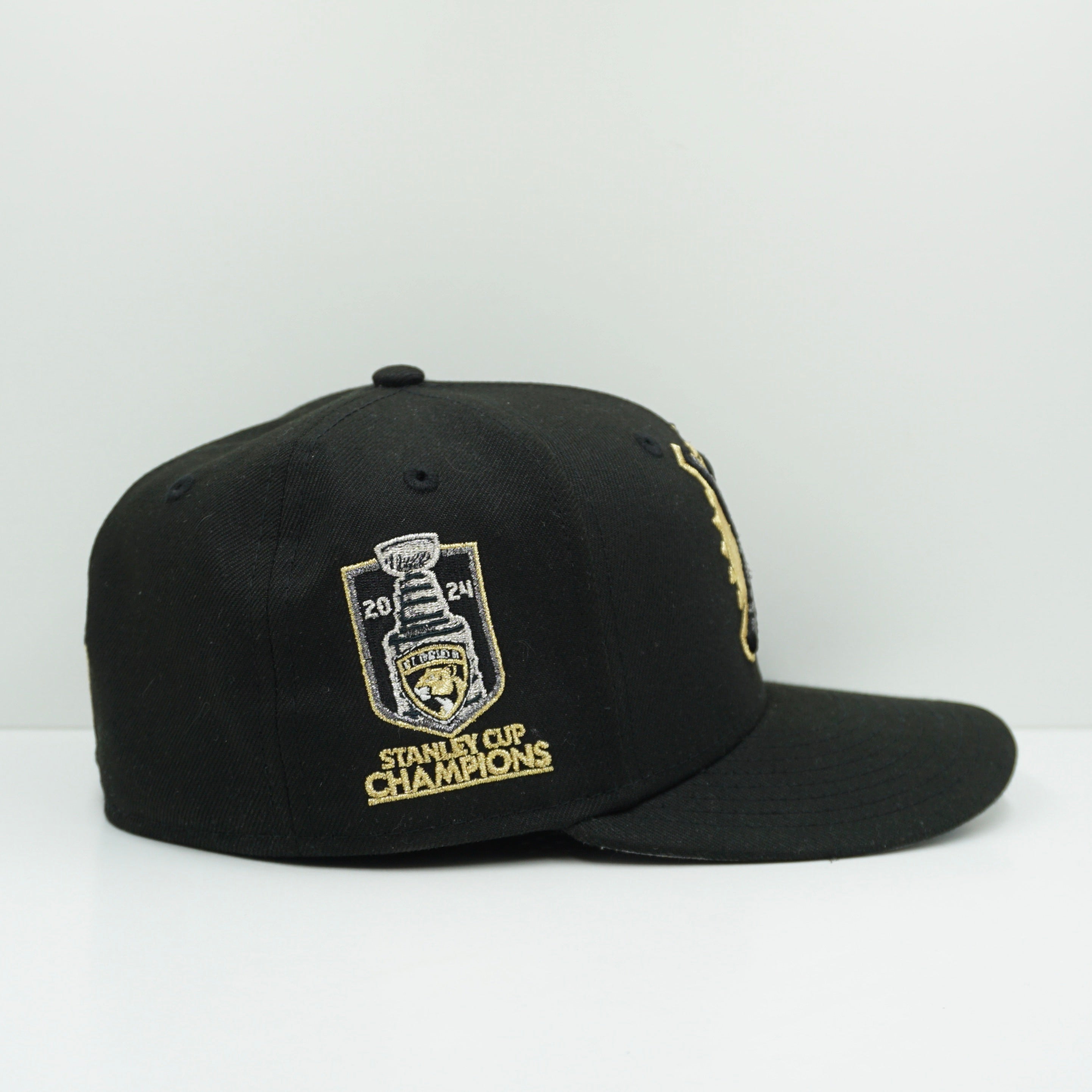 New Era Florida Phanters Stanly Cup Champions Custom Black Gold NHL Fitted Cap