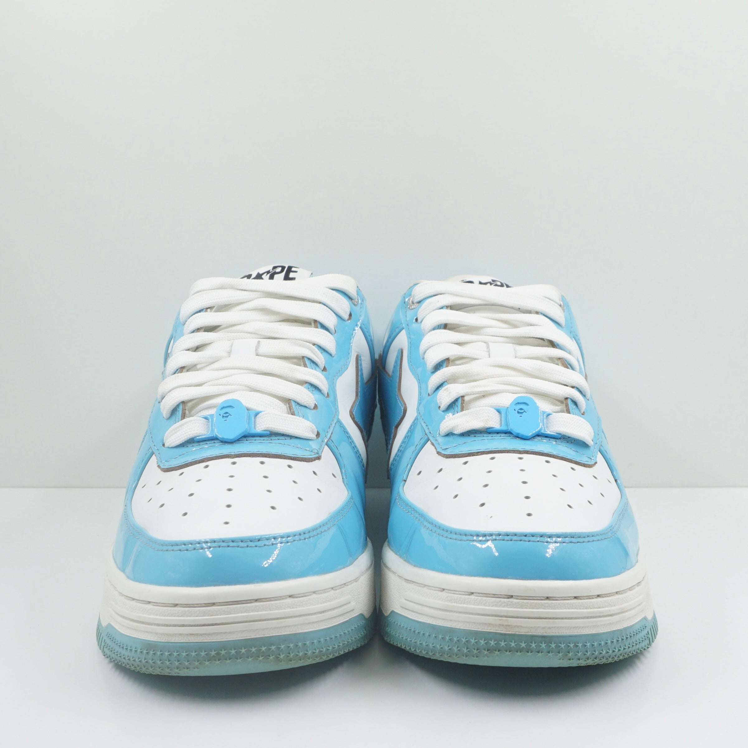 A Bathing Ape Bape Sta Patent Leather Blue White