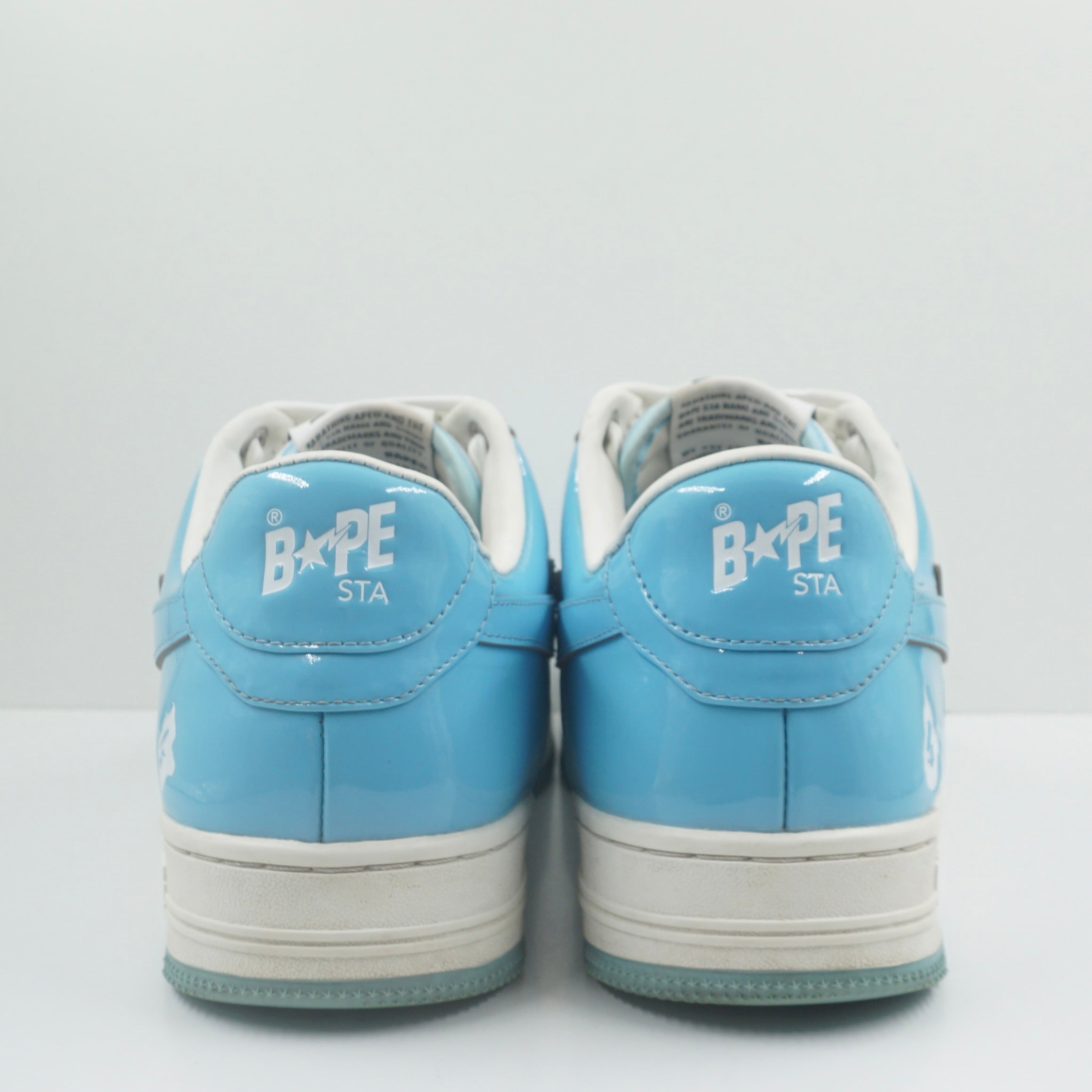 A Bathing Ape Bape Sta Patent Leather Blue White