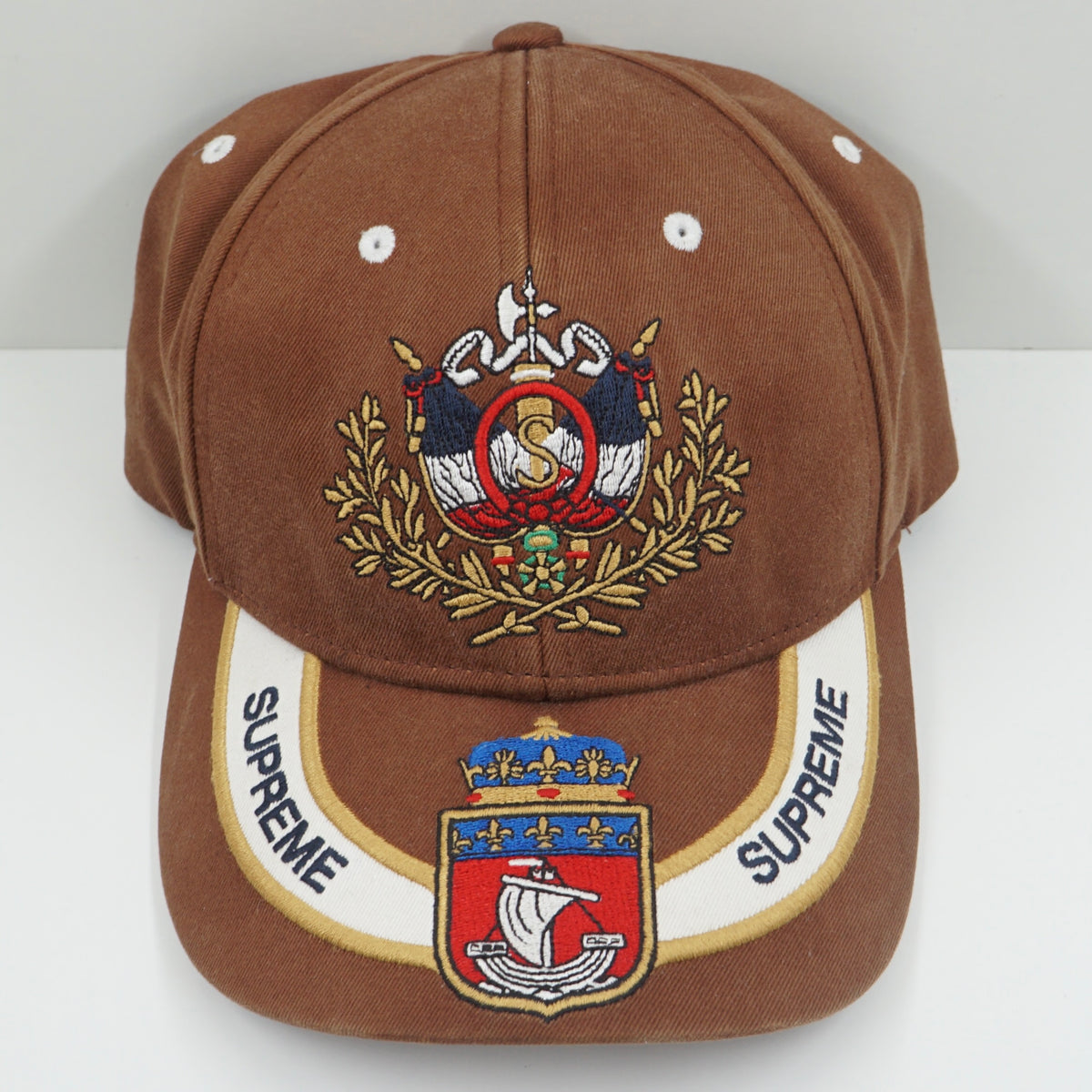 Supreme SS22 Crest 6-Panel Brown Adjustable Cap