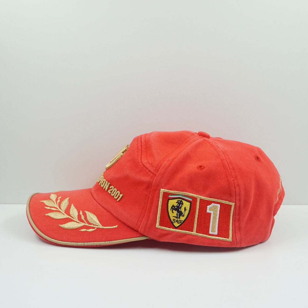 Vintage Ferrari 2001 Michael Schumacher F1 World Champion Red Adjustable Cap
