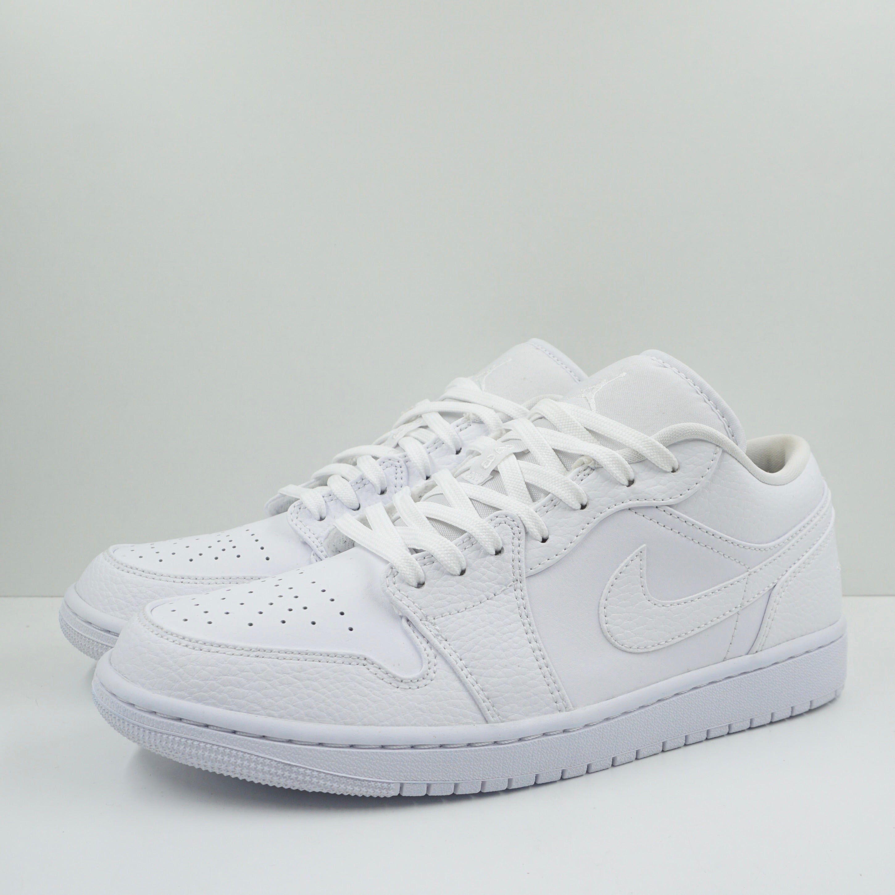 Jordan 1 Low Triple White Tumbled Leather