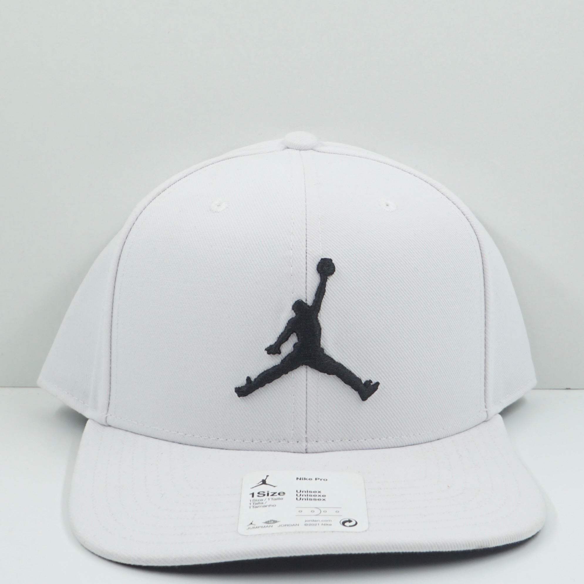 Jordan Pro Jumpman White Snapback Cap