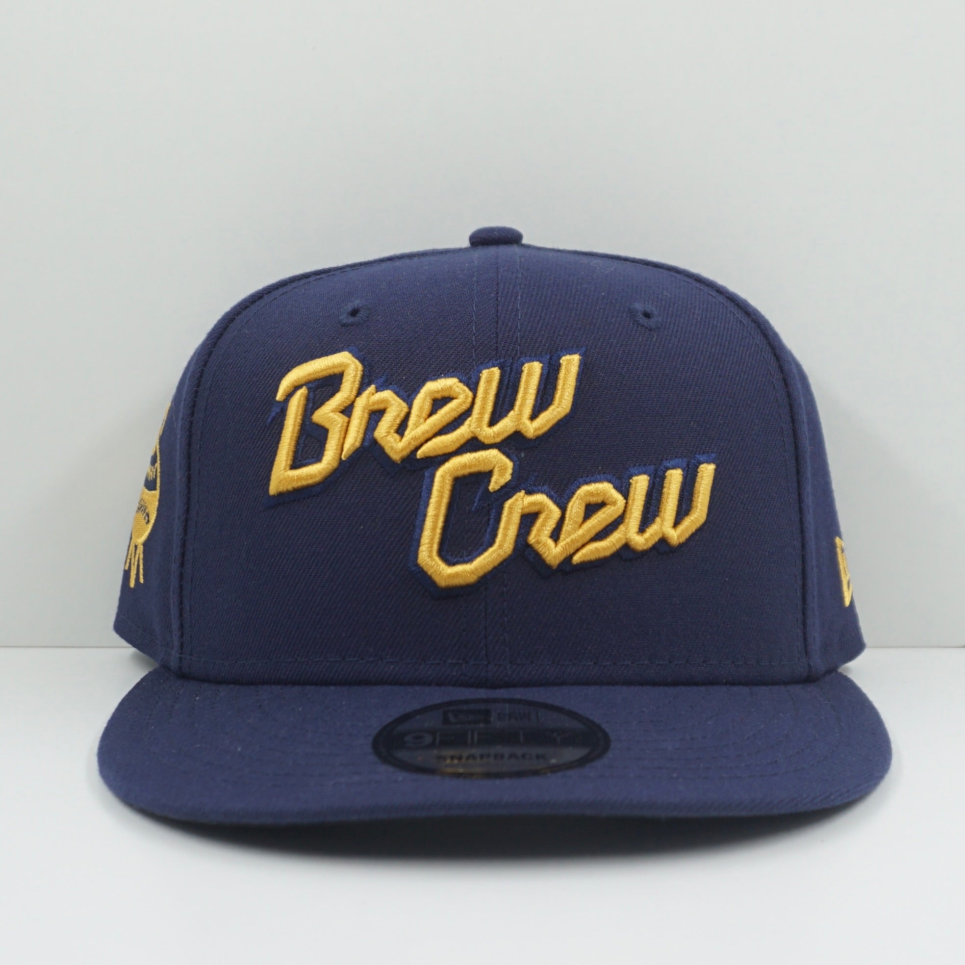 New Era Milwaukee Brewers Brew Crew Navy Yellow Snapback Cap