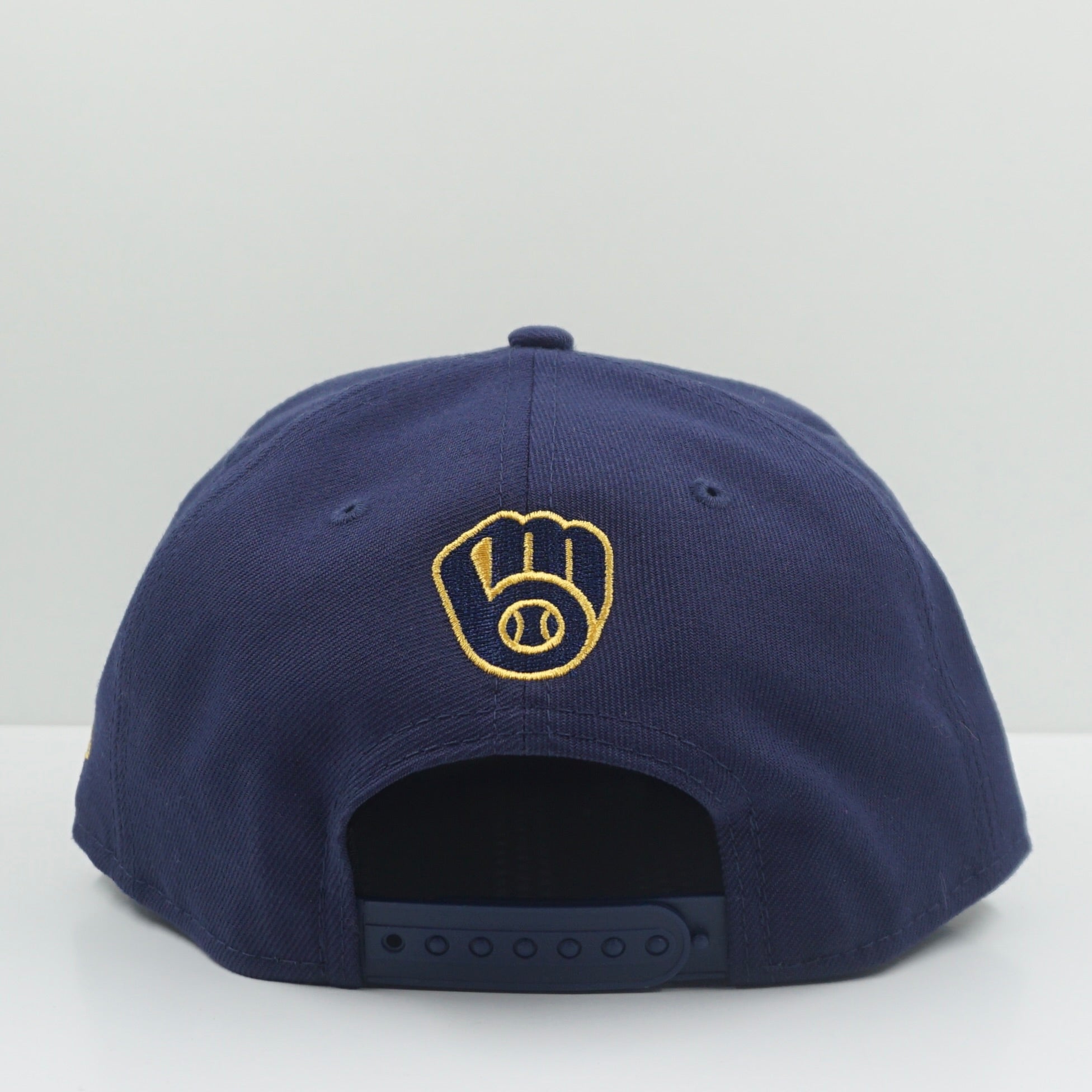 New Era Milwaukee Brewers Brew Crew Navy Yellow Snapback Cap