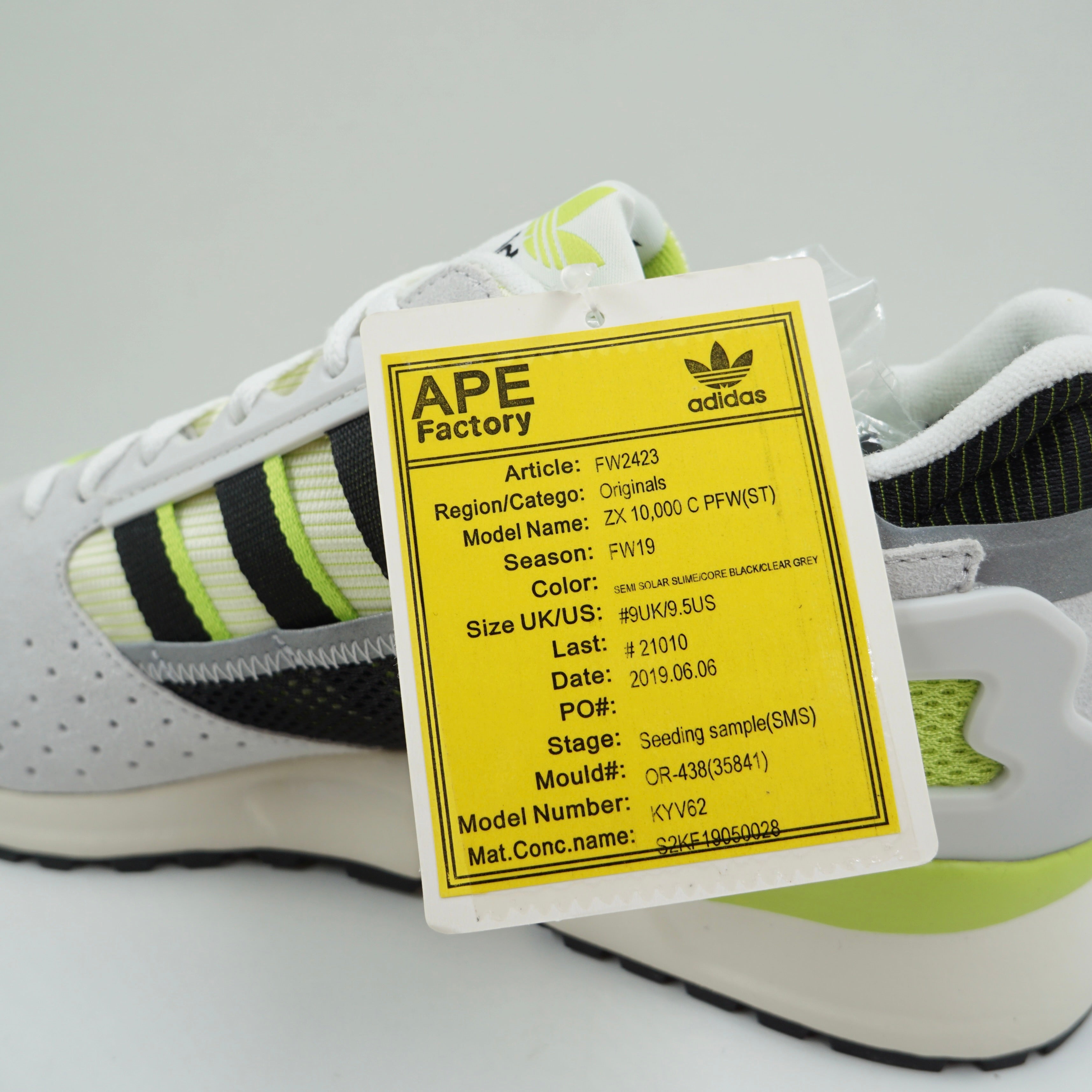 Sample Adidas ZX 10000 Semi Solar Slime C PFW
