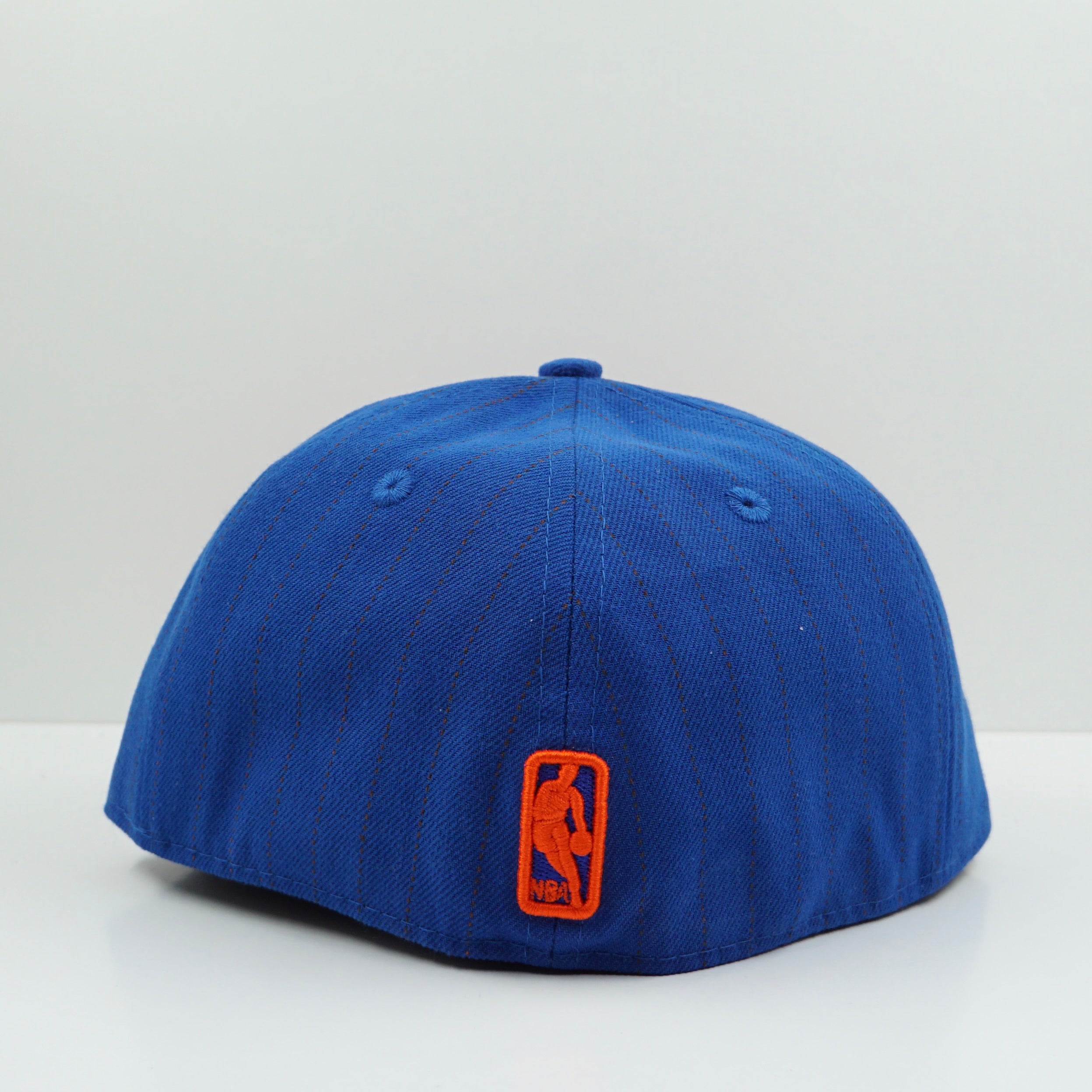 New Era New York Knicks Pinstripe Blue Orange Fitted Cap