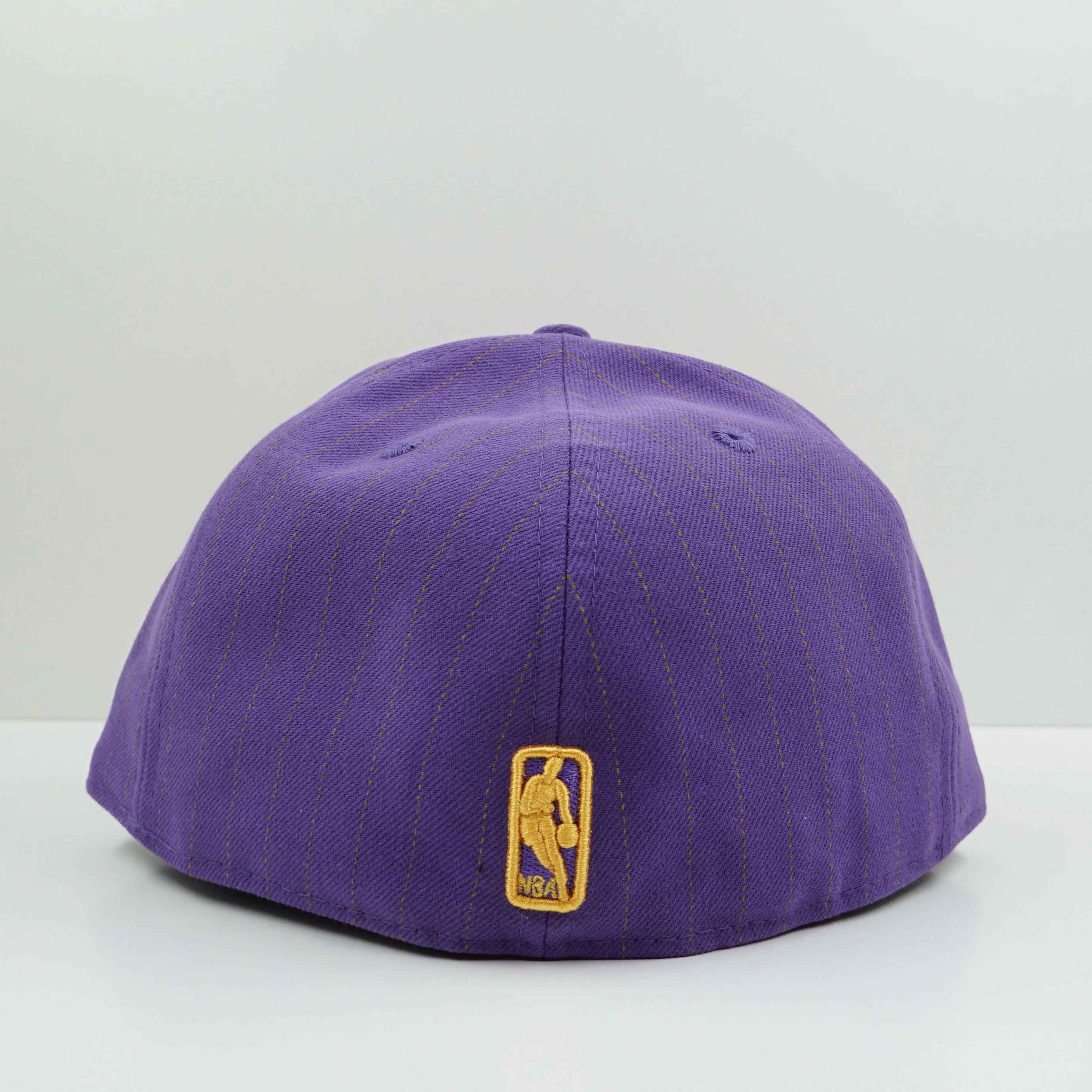 New Era Los Angeles Lakers Purple Yellow Pinstripe Fitted Cap