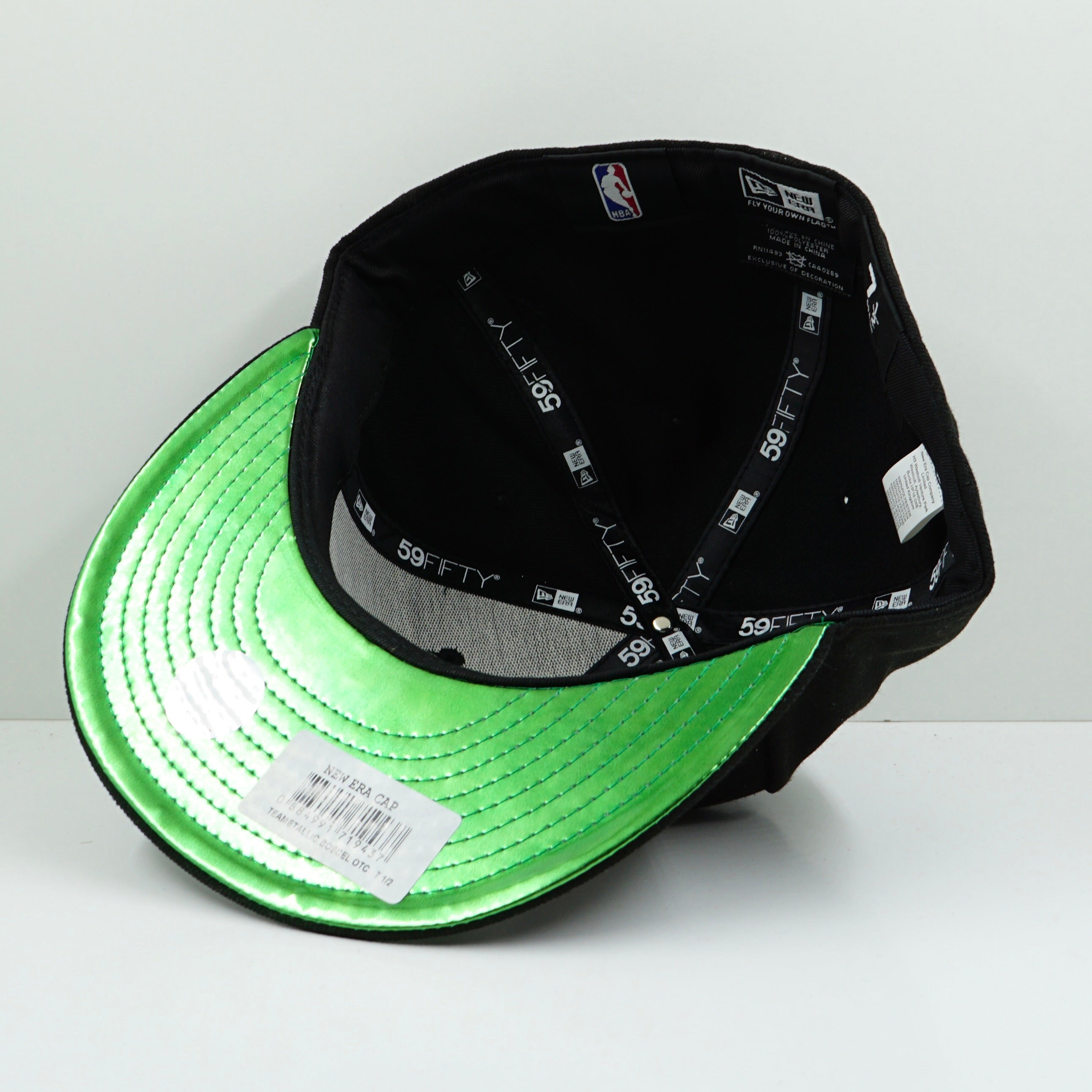 New Era Boston Celtics Green Metallic Black Fitted Cap