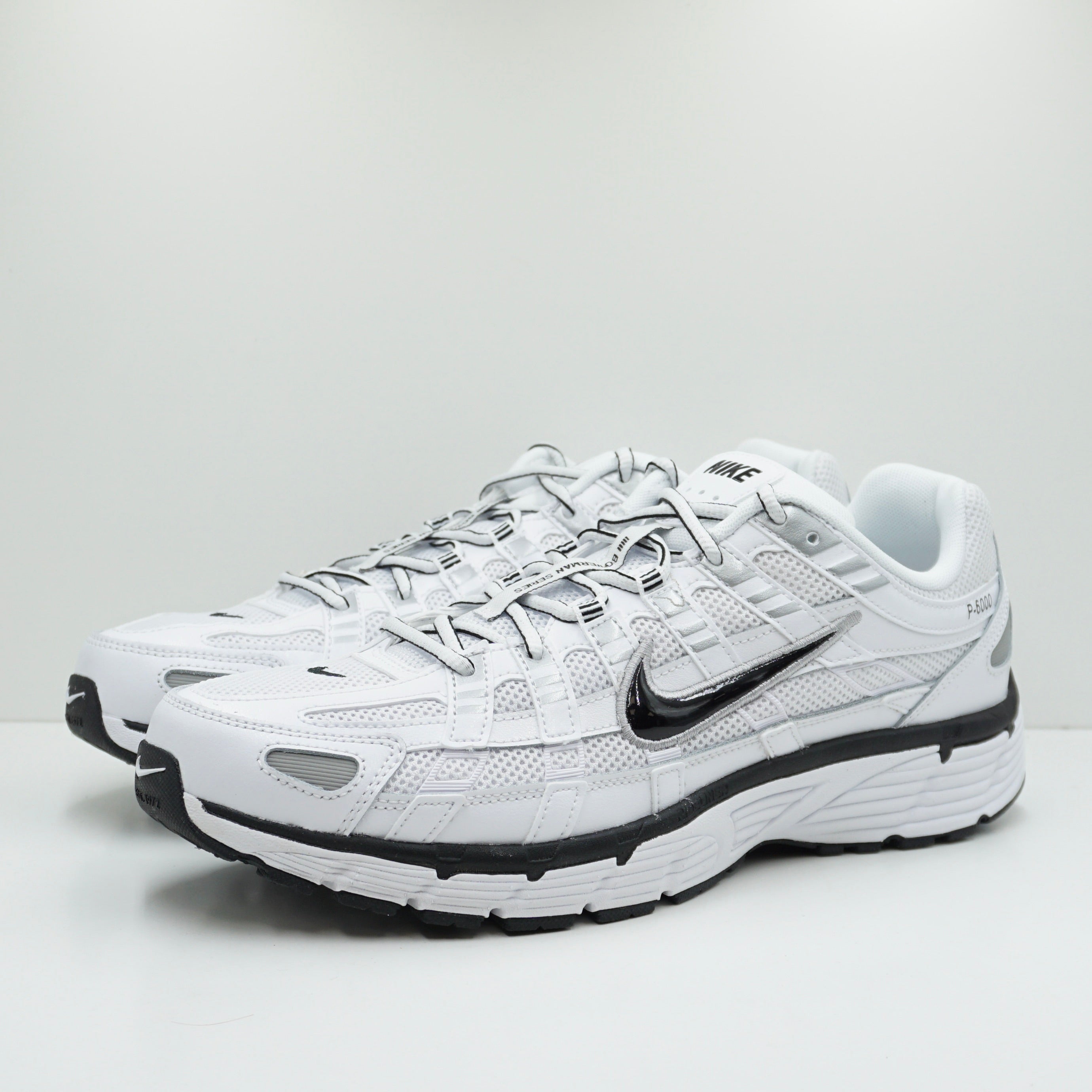Nike P-6000 White Metallic Silver Black
