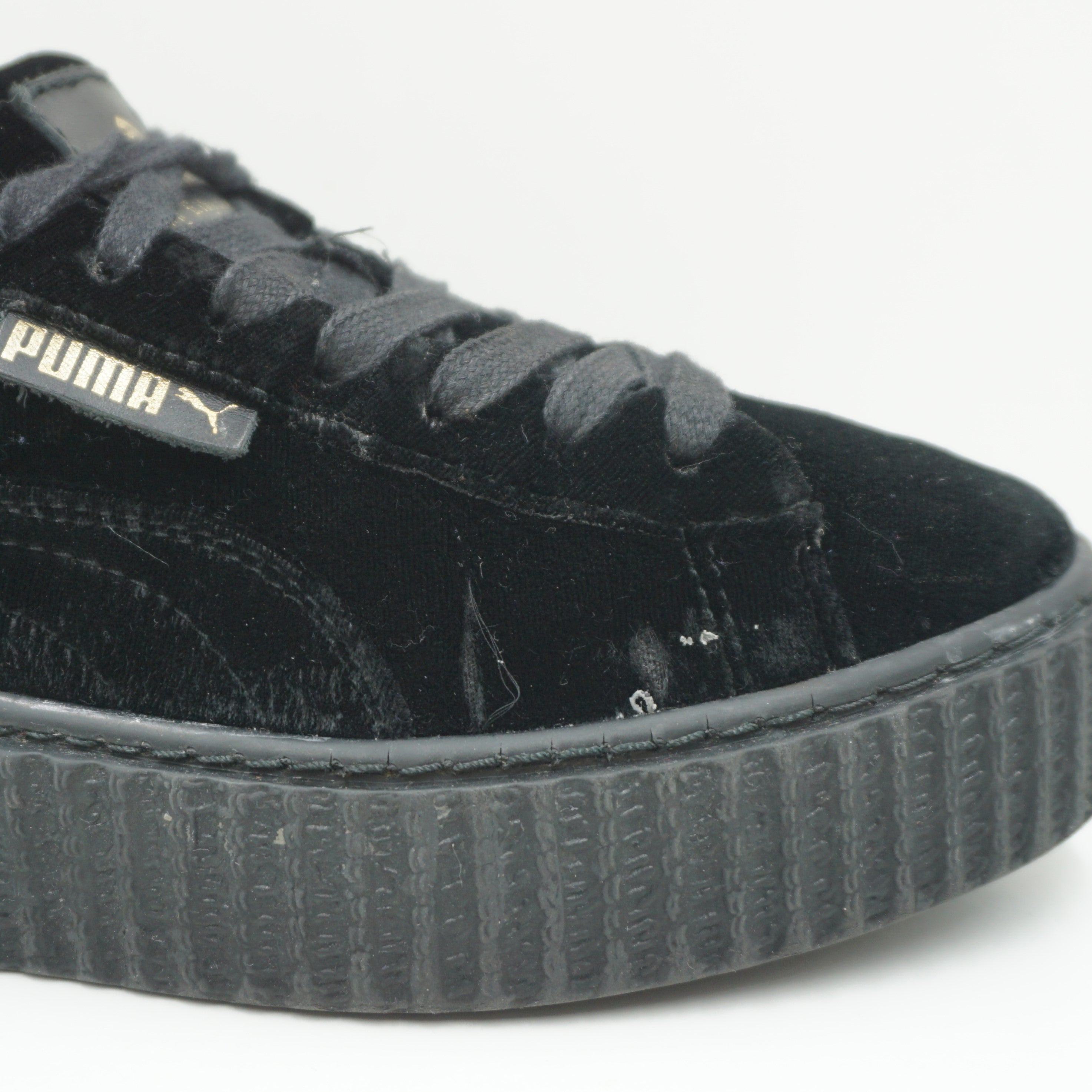 Puma Creeper Velvet Satin Black Rihanna Fenty