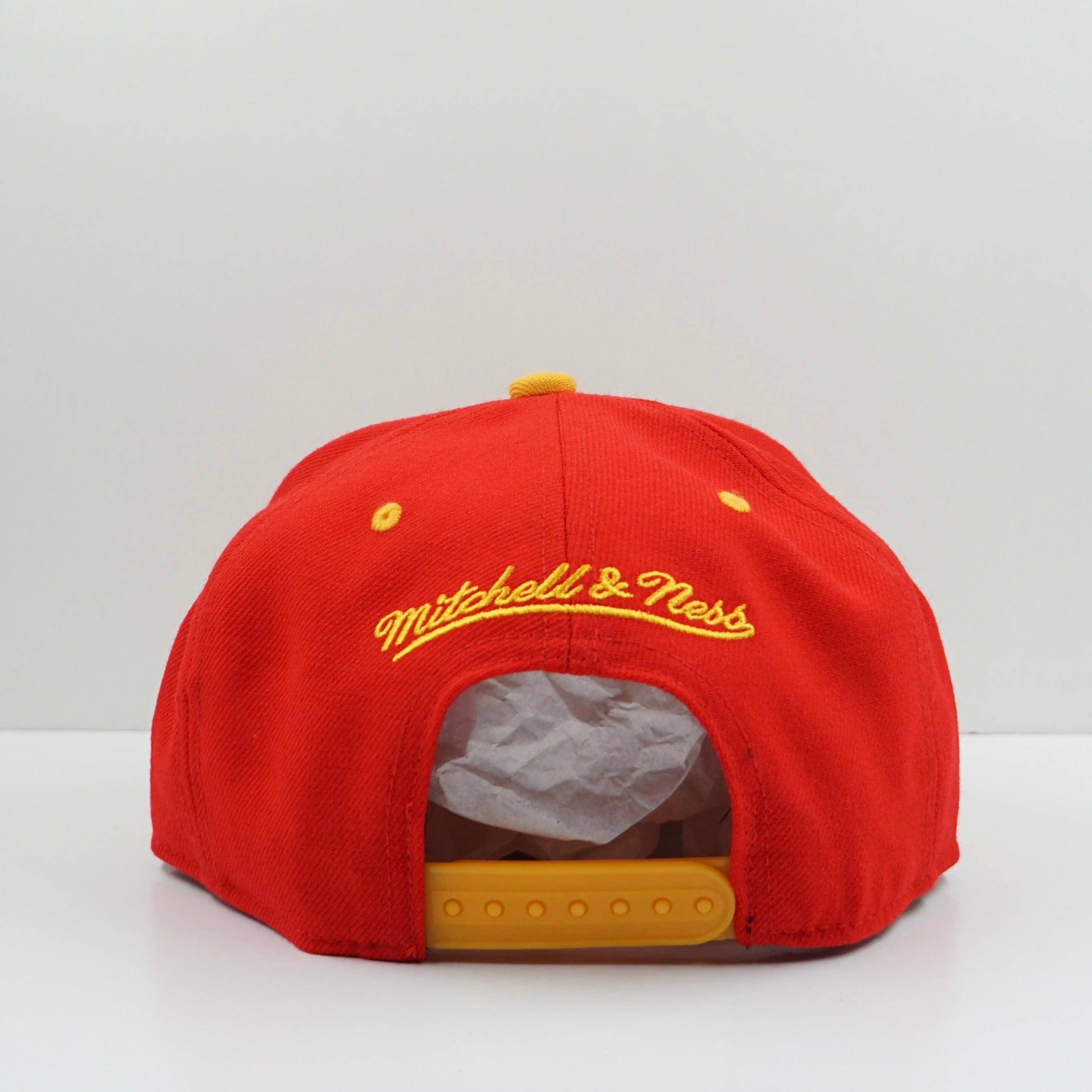 Mitchell & Ness Huston Rockets Red Yellow Snapback Cap