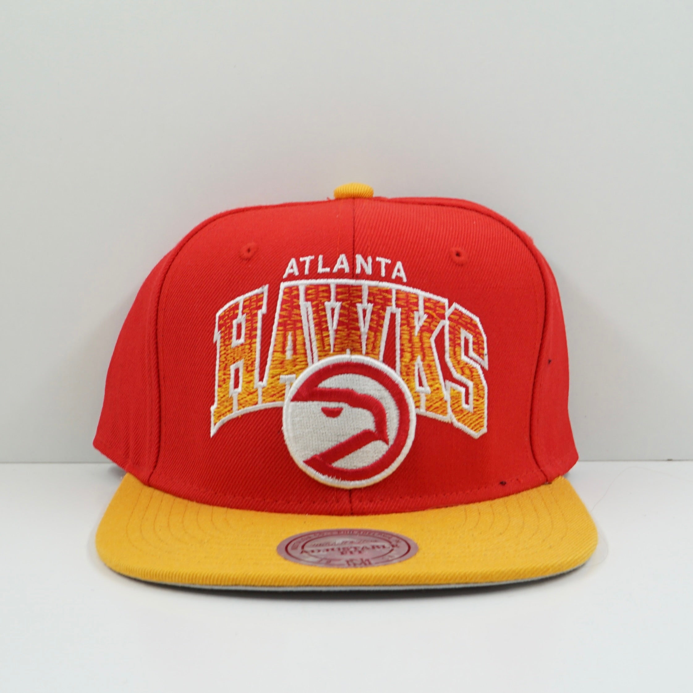 Mitchell & Ness Atlanta Hawks Red Yellow Snapback Cap