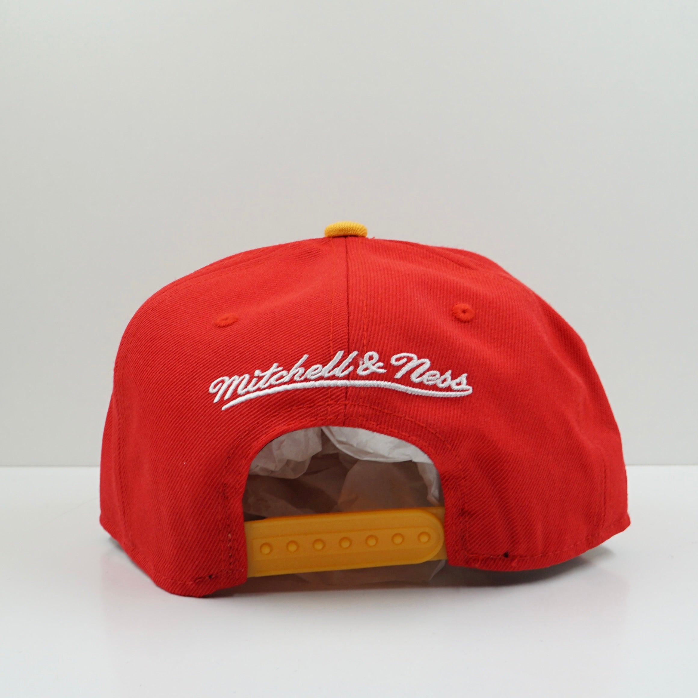 Mitchell & Ness Atlanta Hawks Red Yellow Snapback Cap