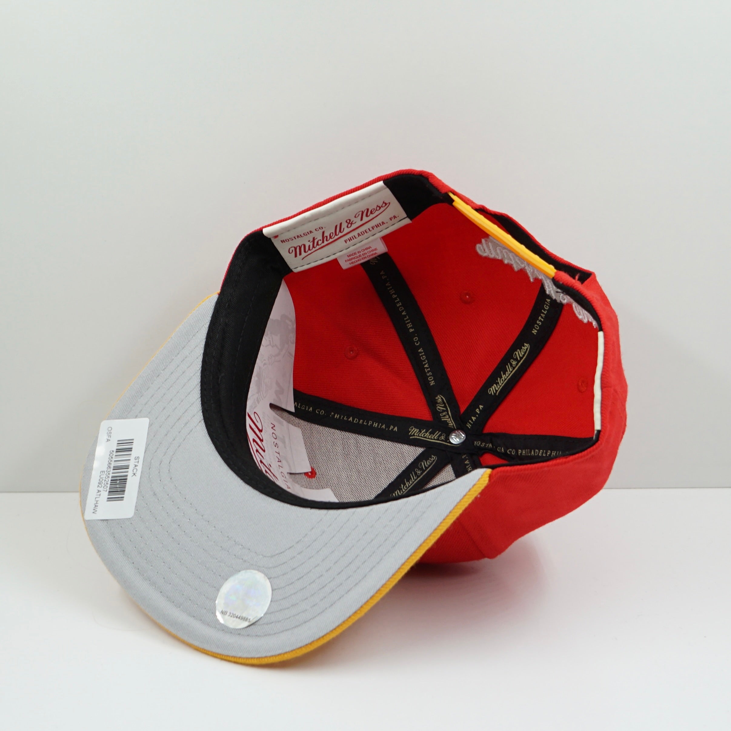 Mitchell & Ness Atlanta Hawks Red Yellow Snapback Cap