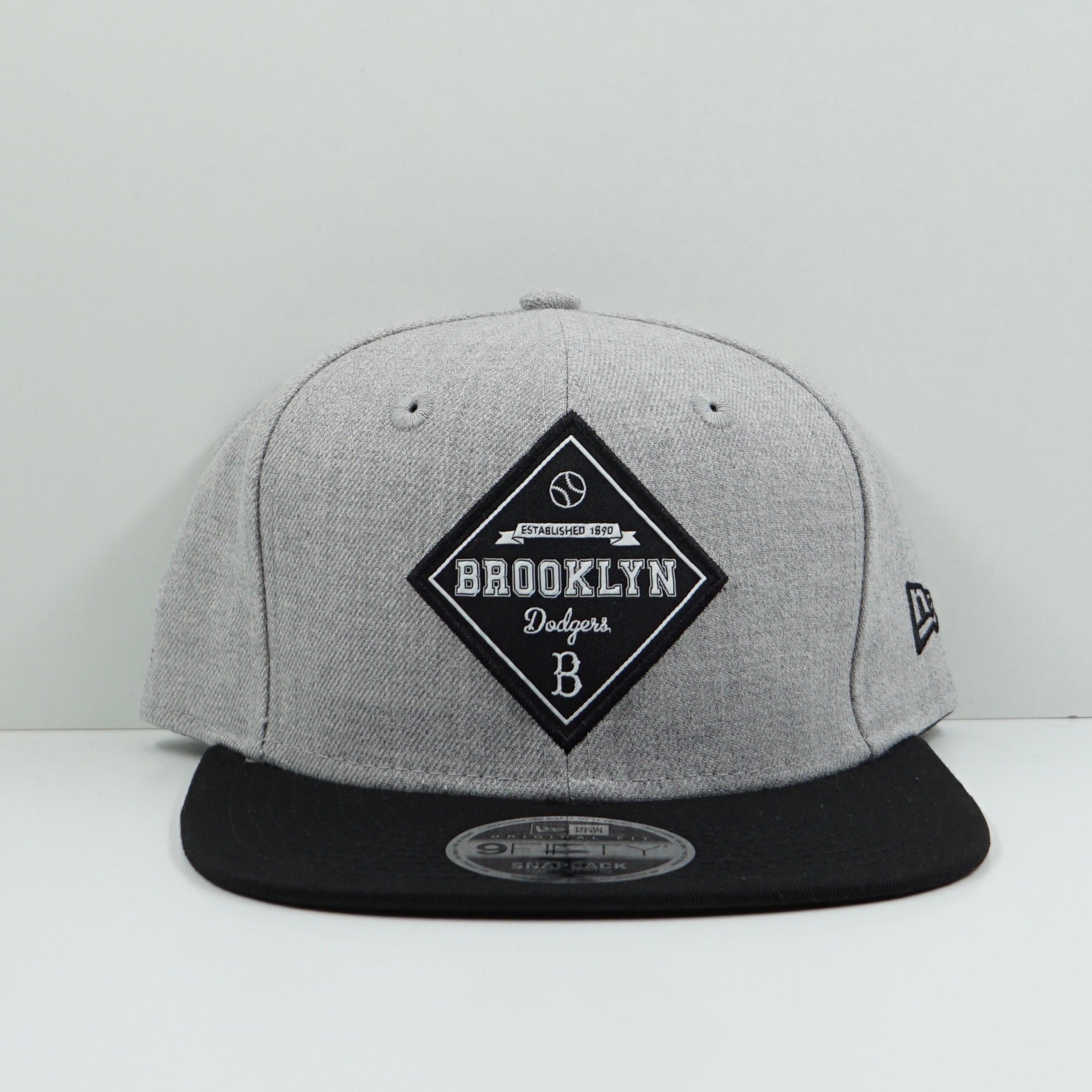 New Era Brooklyn Dodgers Grey Black Snapback Cap