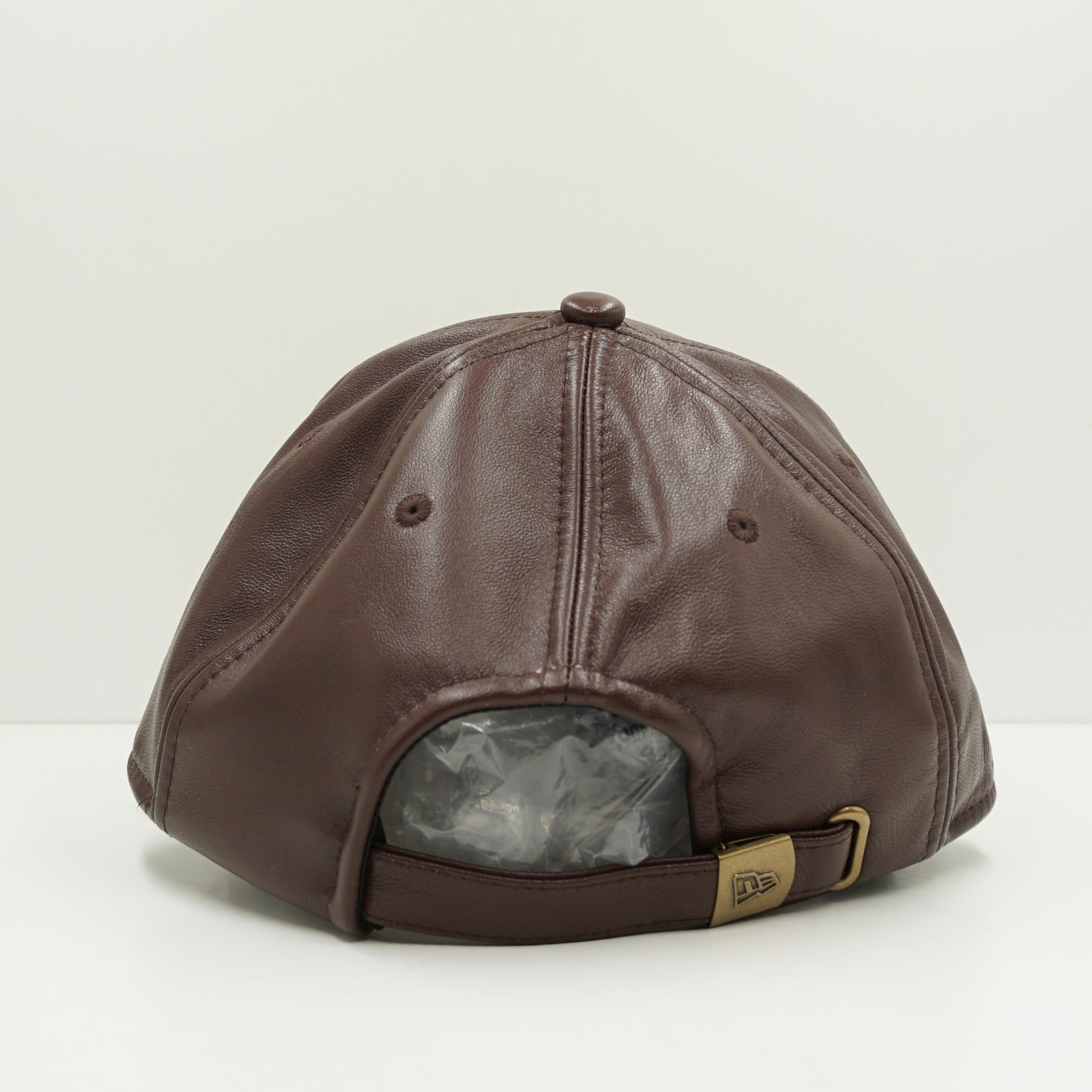 New Era New York Yankees Stitched Logo Brown Leather Adjustable Cap