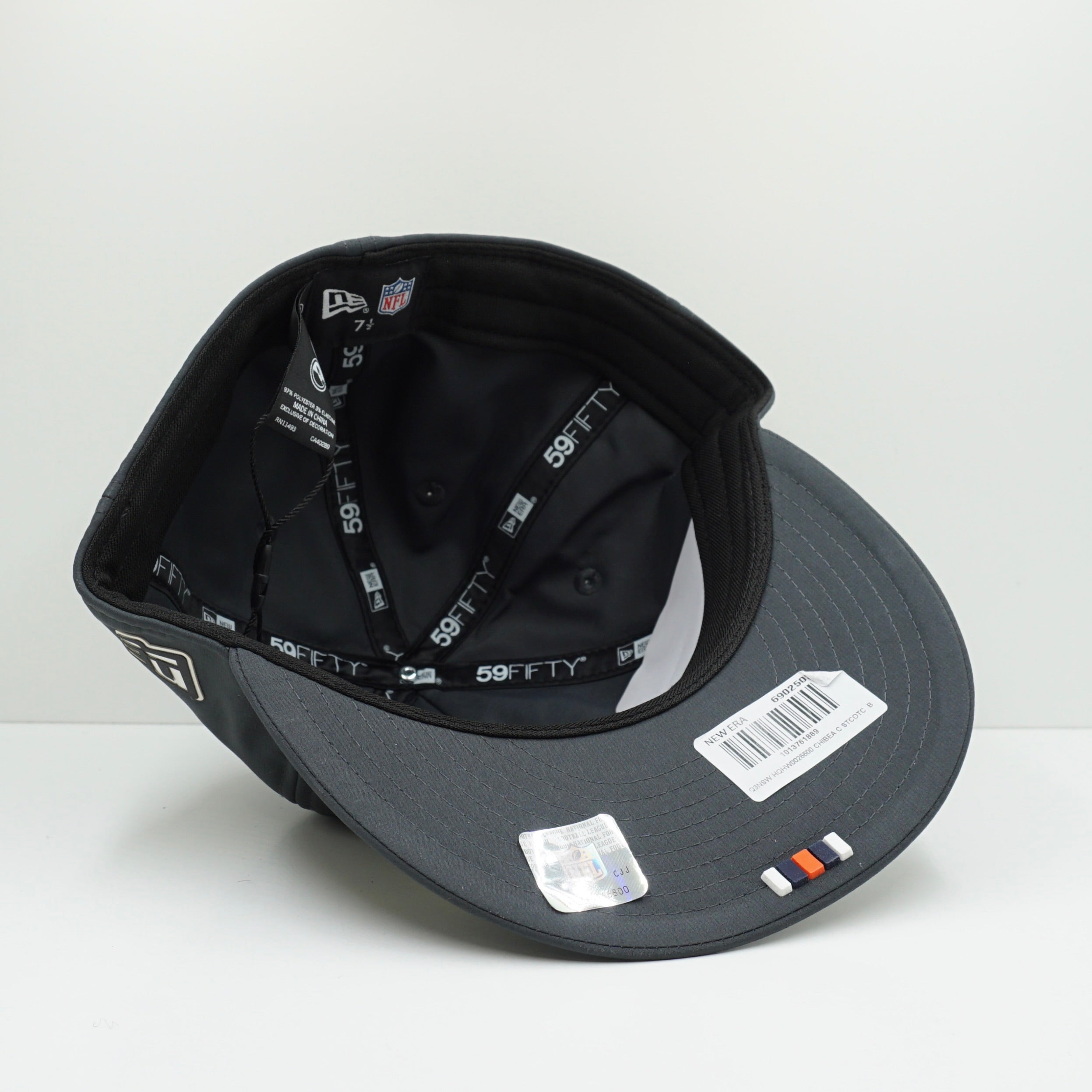 New Era Chicago Bears NFL Grey Retro Crown A-Frame Pre Curved Frame Fitted Cap