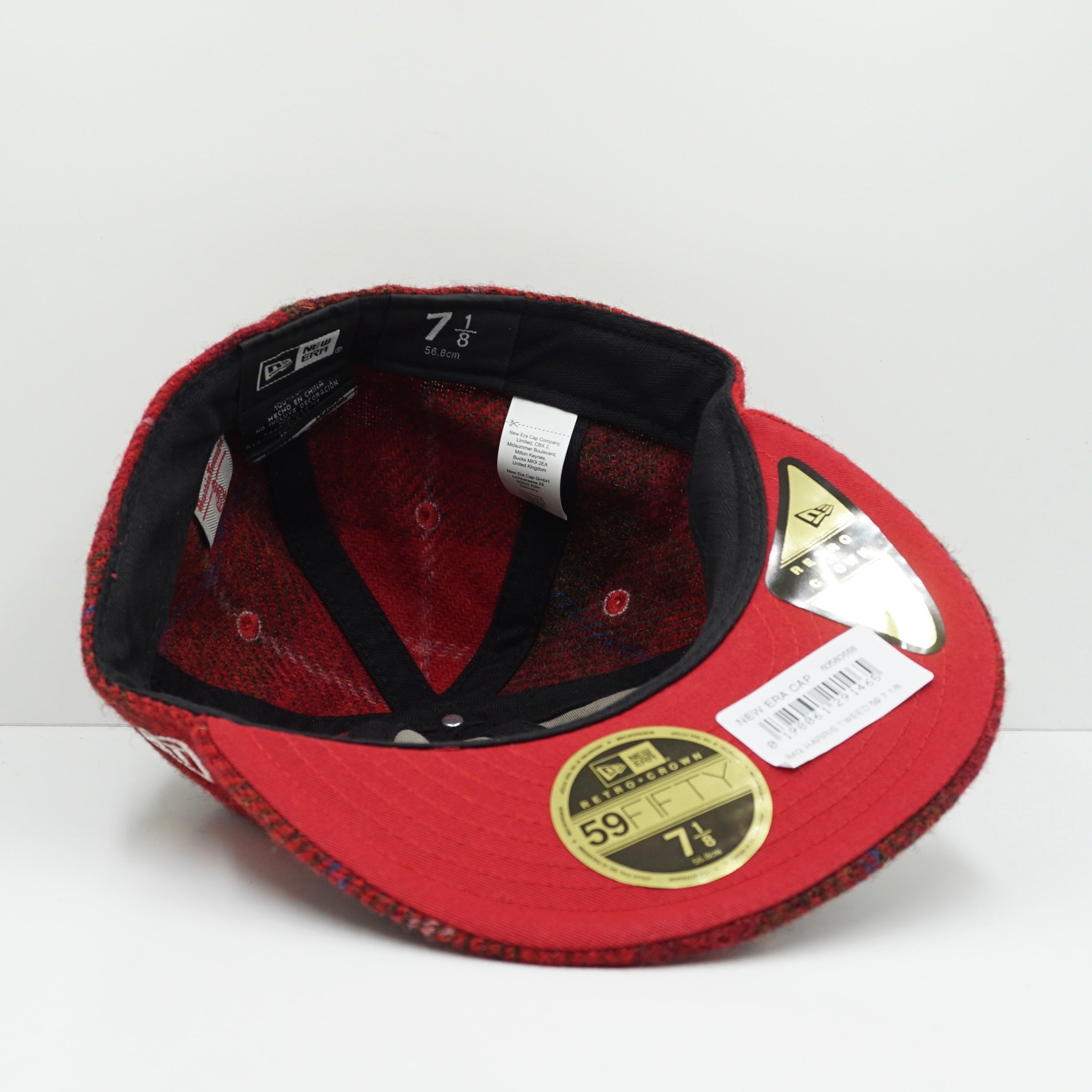 New Era Logo Harris Tweed Relaxed Heritage Red Fitted Cap
