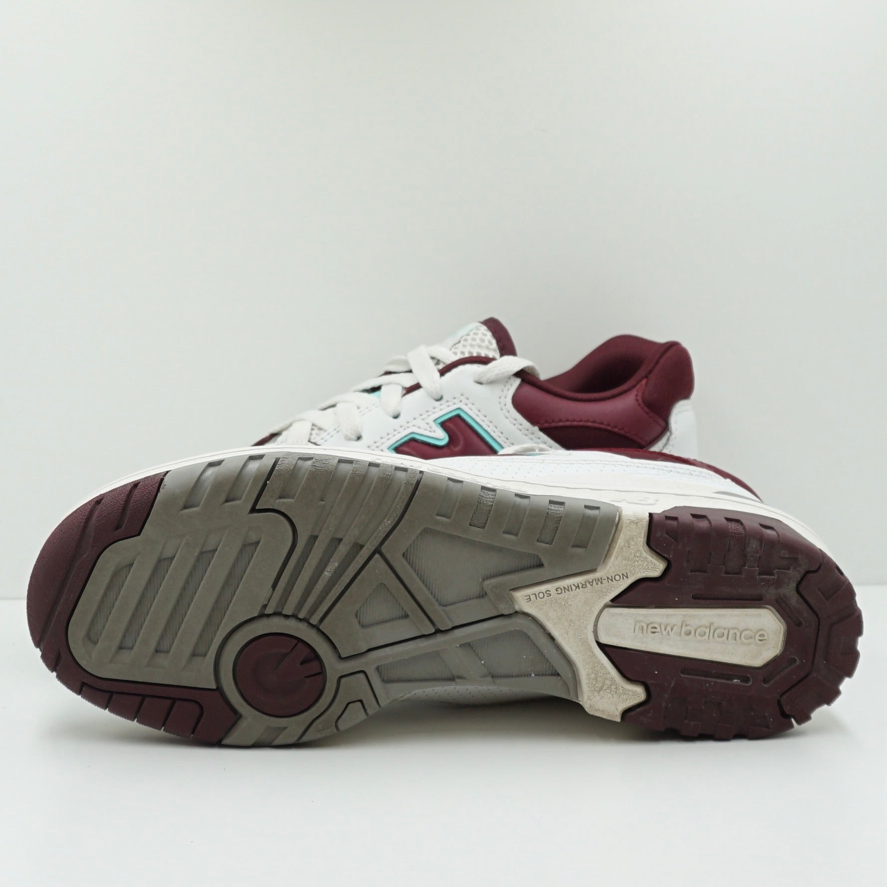 New Balance 550 White Burgundy Cyan