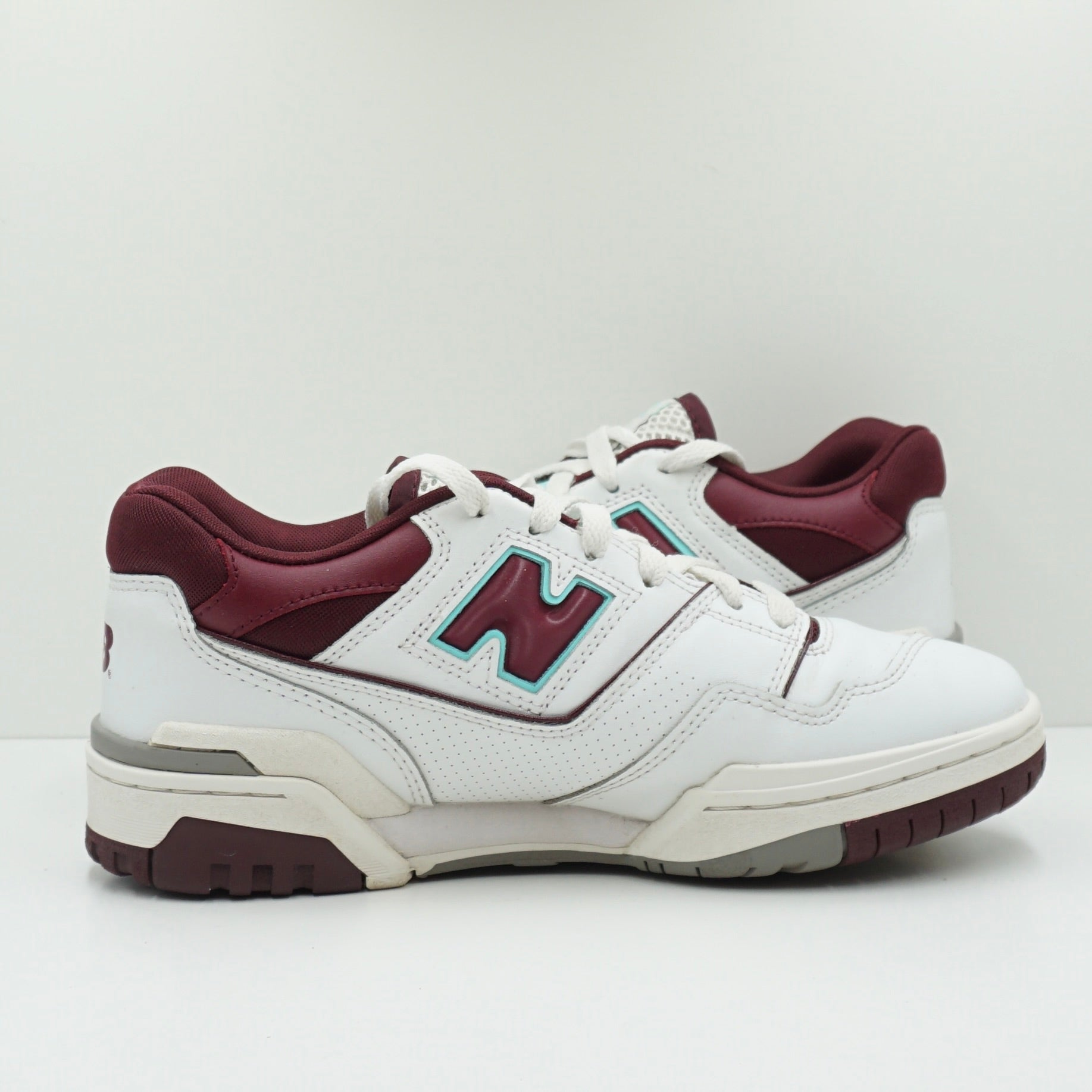 New Balance 550 White Burgundy Cyan