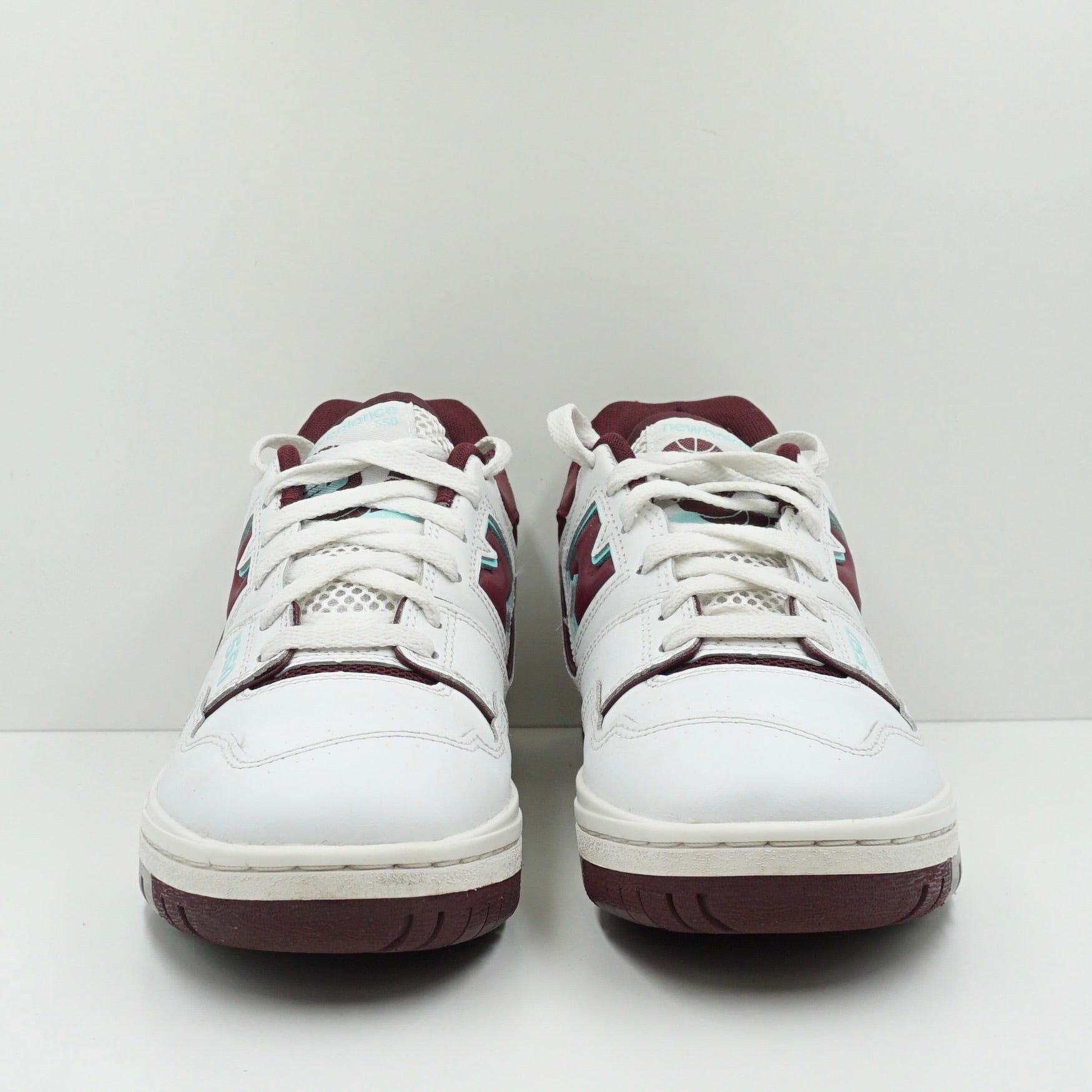 New Balance 550 White Burgundy Cyan