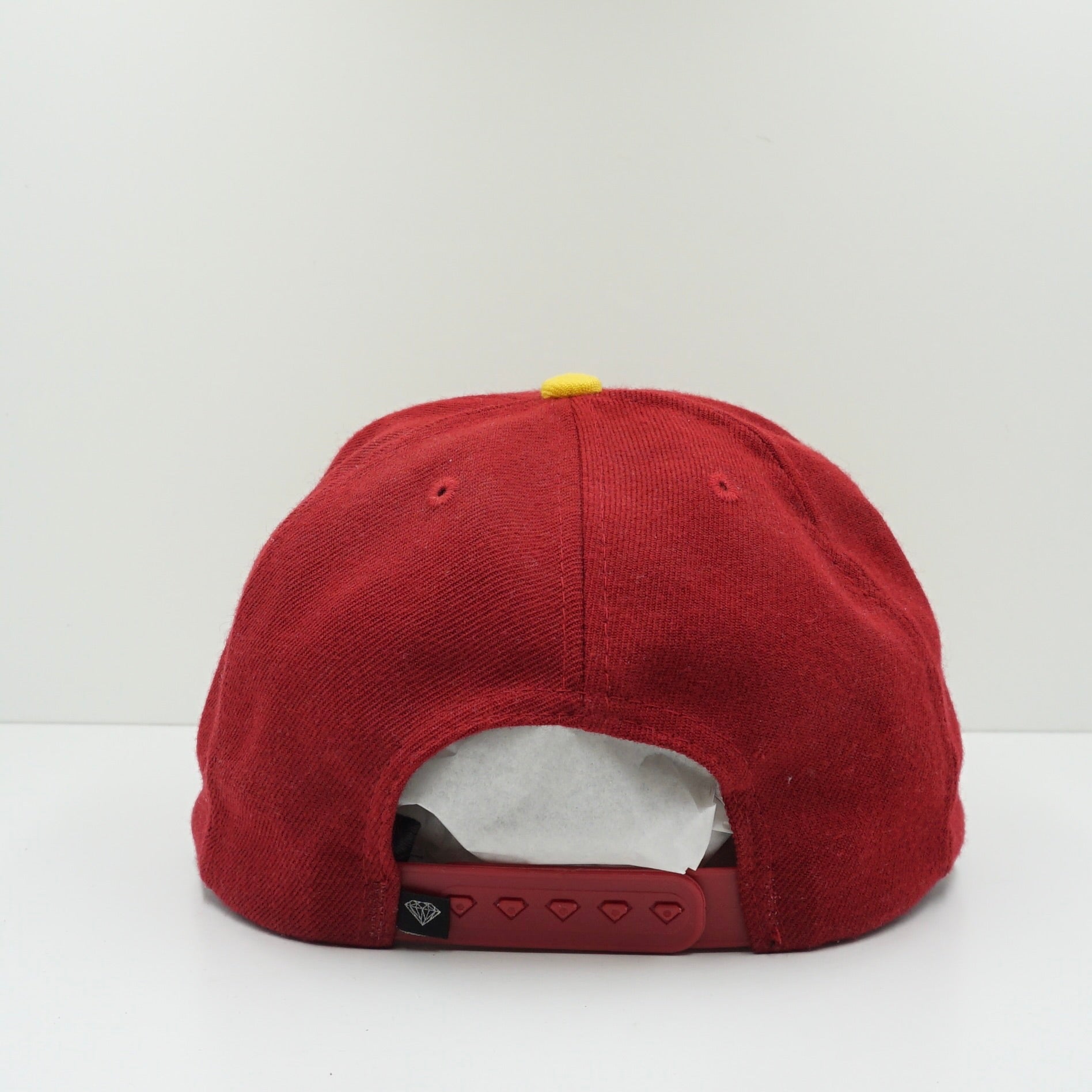 Diamond Supply Co Red Yellow Snapback Cap