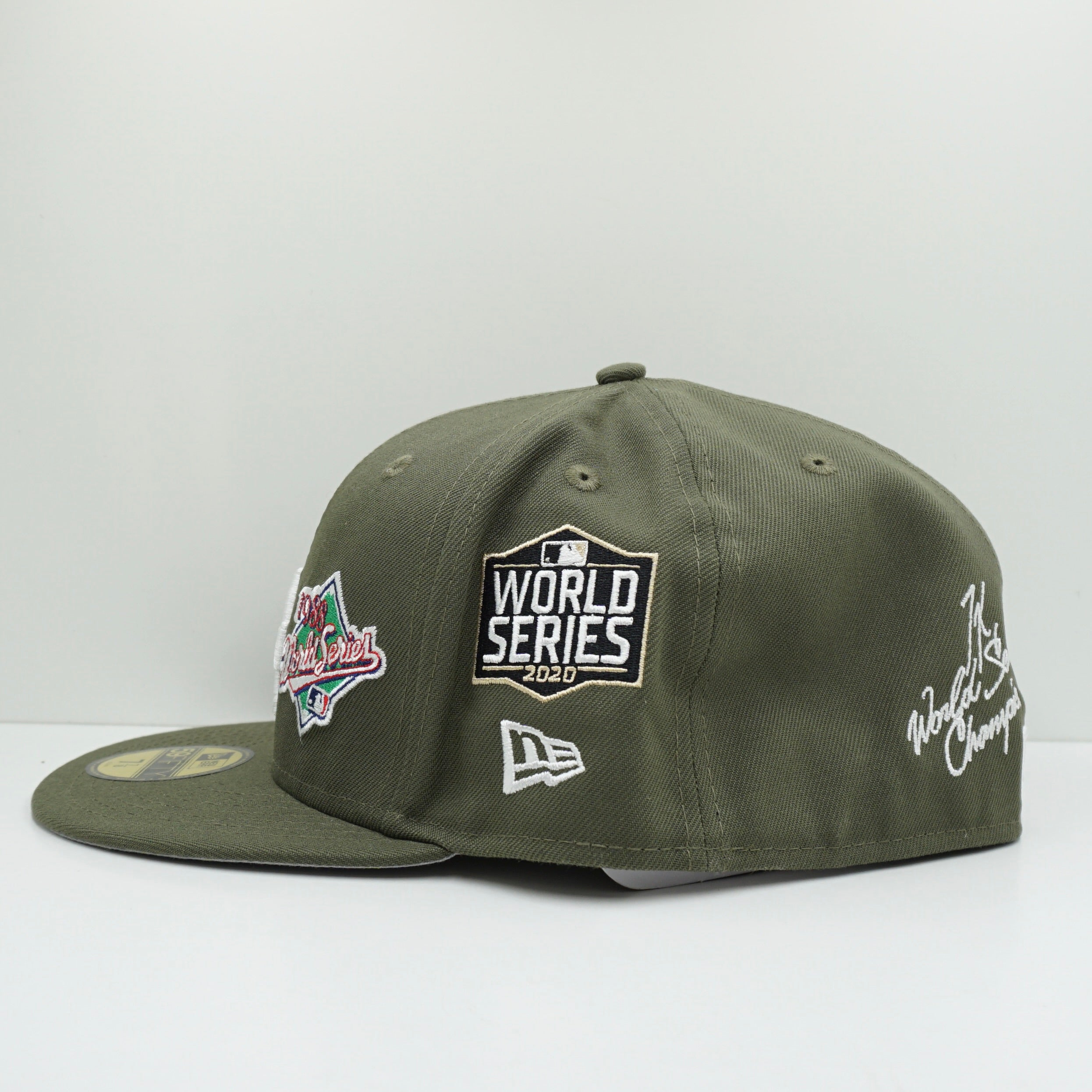 New Era Los Angeles Dodgers World Series Multi Patch Green Fitted Cap