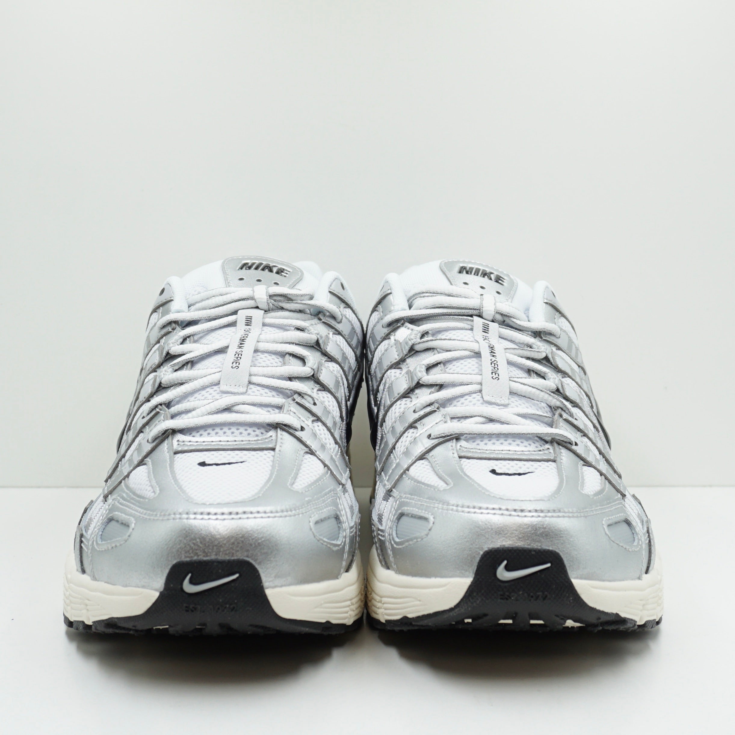 Nike P-6000 White Metallic Silver Flat Silver Black