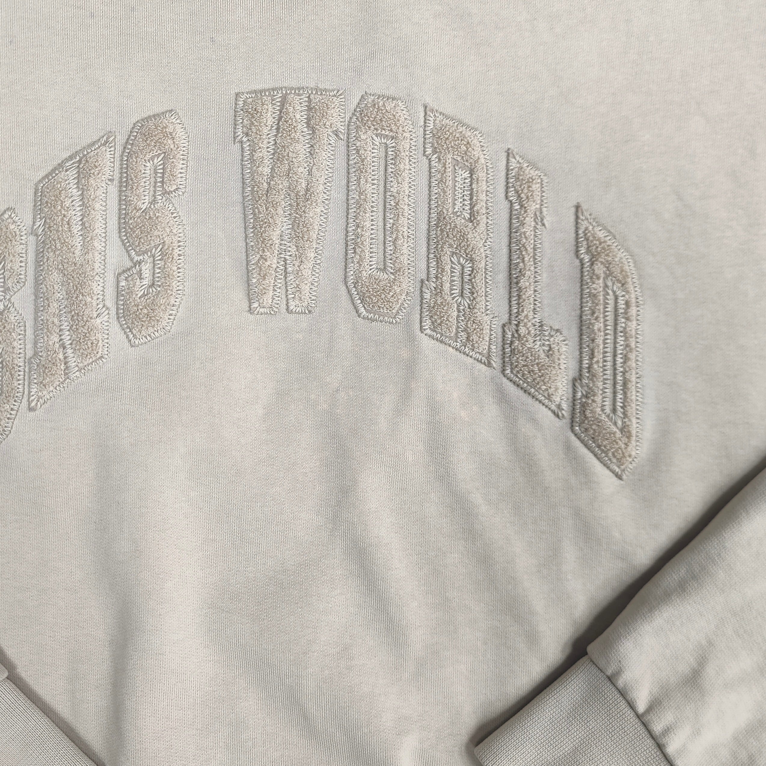 Sneakersnstuff Chenille Logo Beige Sweatshirt