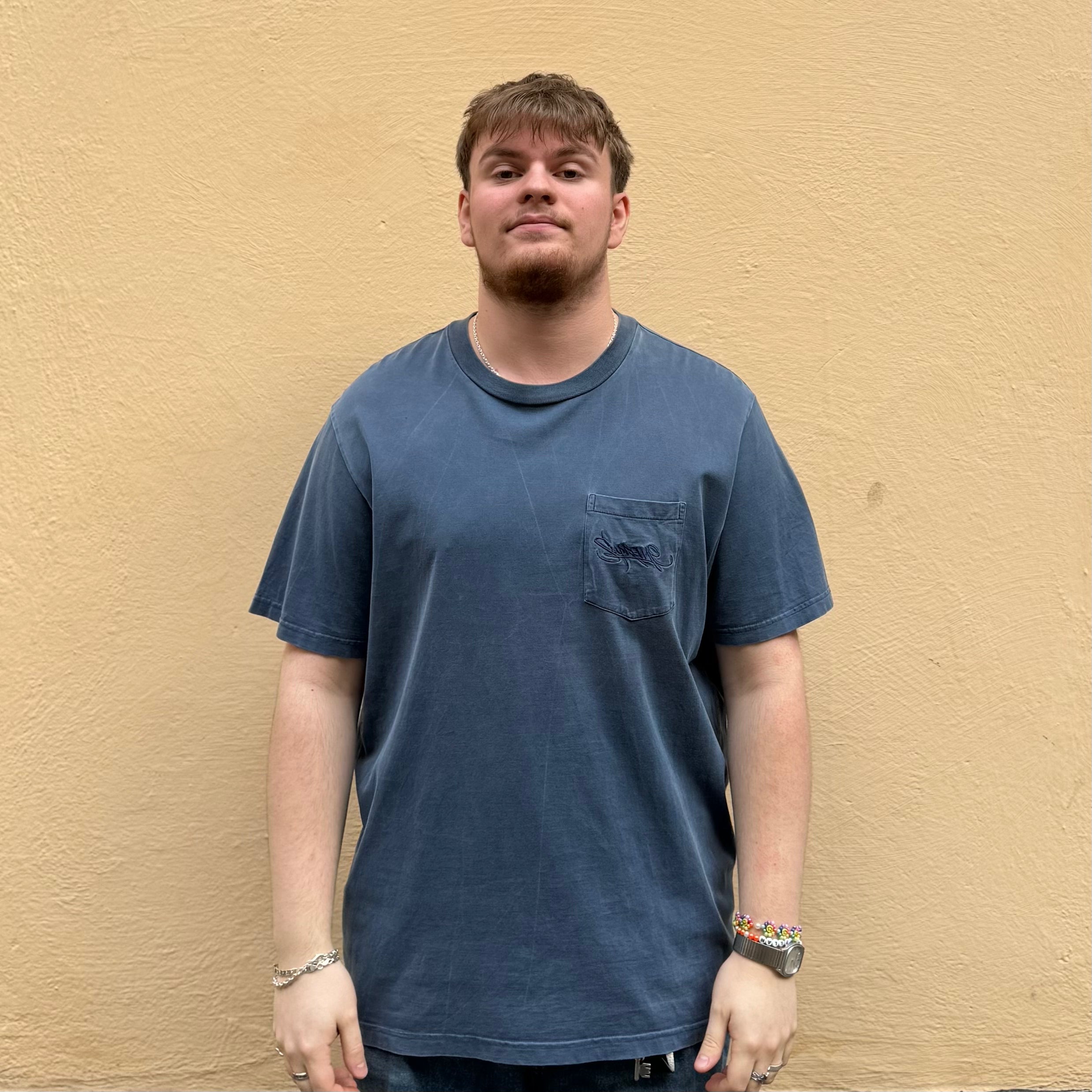 Supreme SS19 Overdye Pocket Navy Tshirt