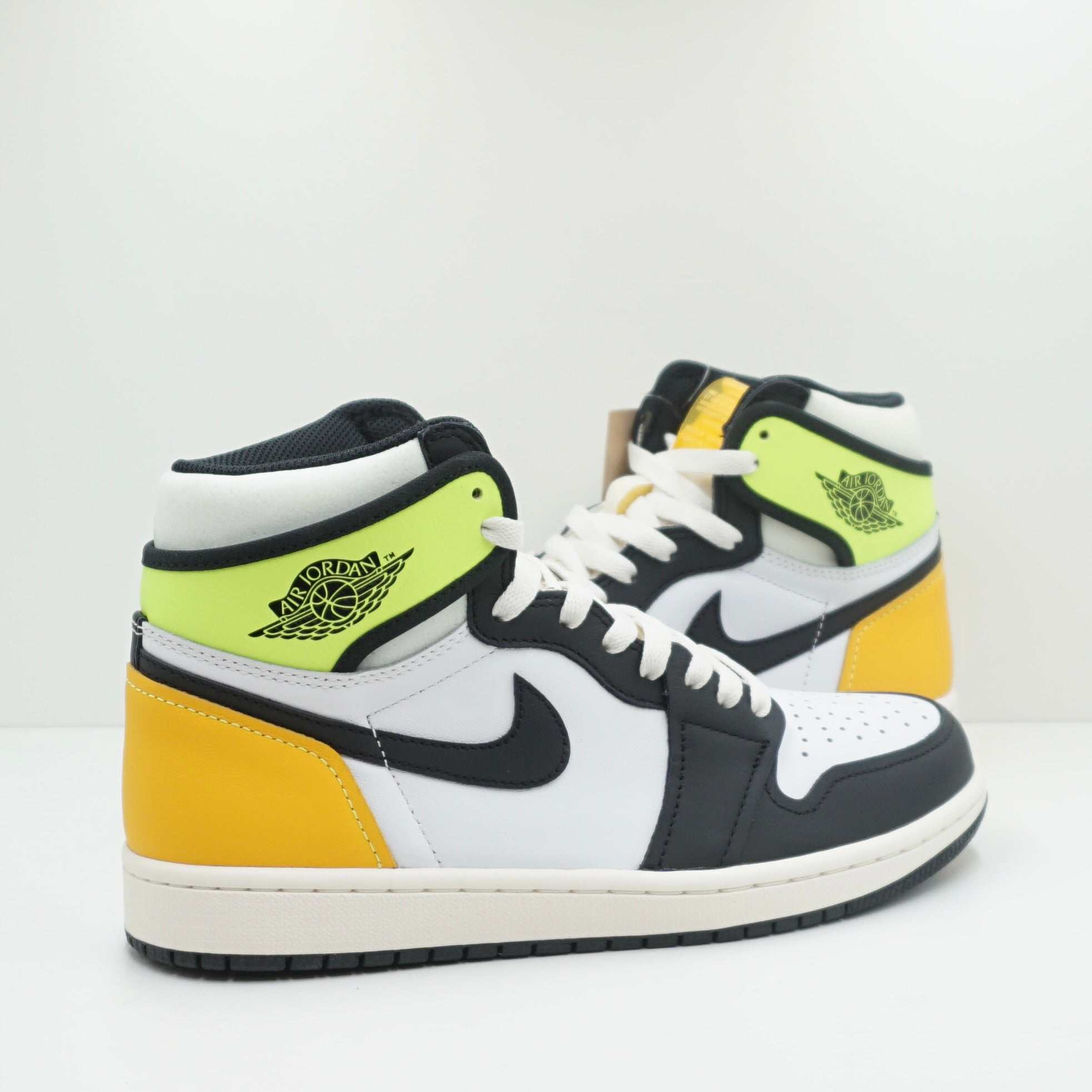 Jordan 1 Retro High White Black Volt University Gold