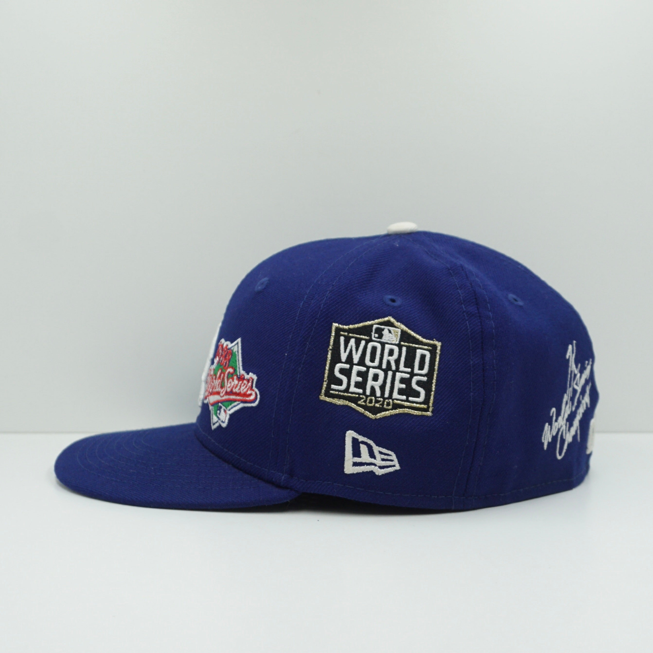 New Era Los Angeles Dodgers All Over World Series Dark Royal Blue Fitted Cap