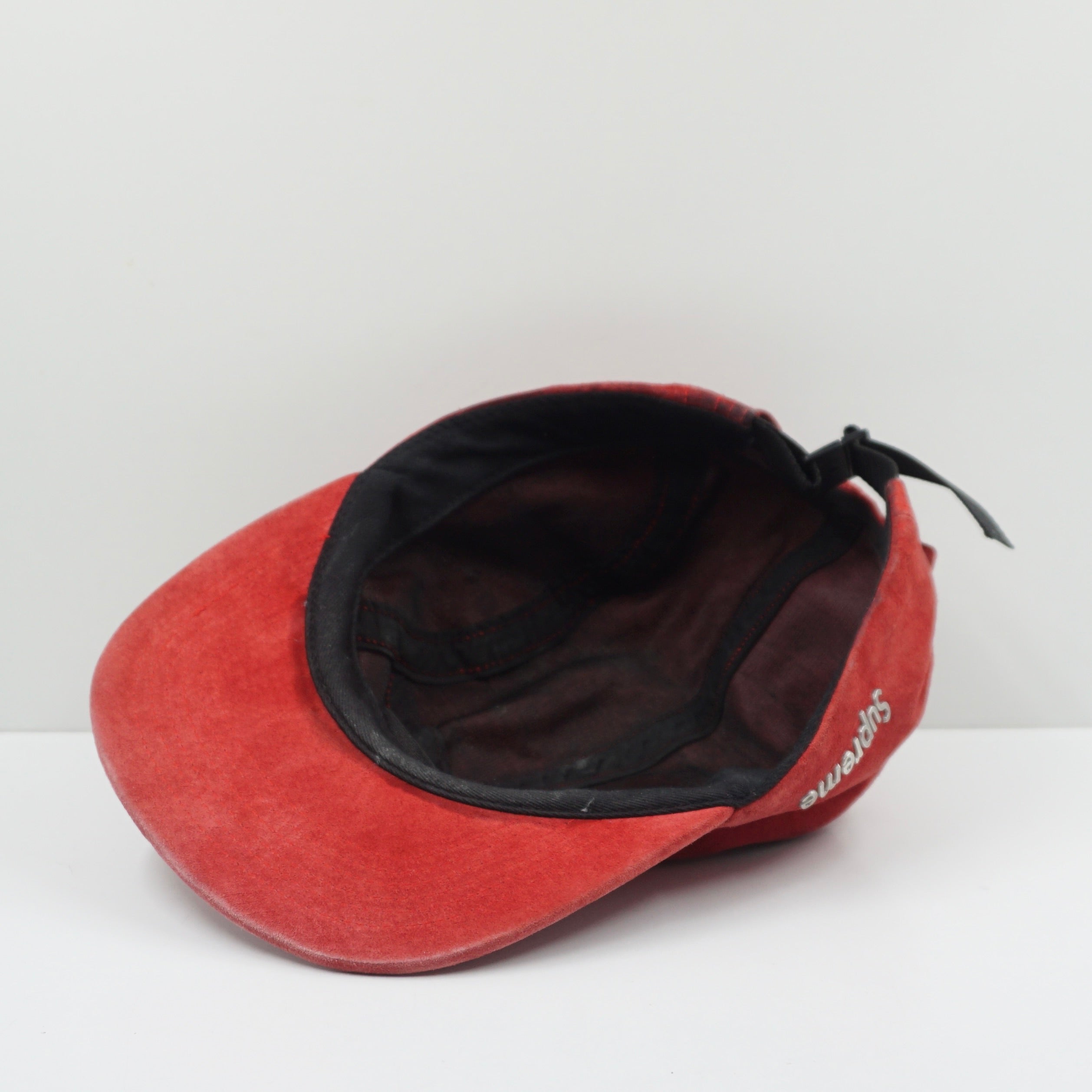 Supreme SS12 Metal Letters Red Suede Camp Cap
