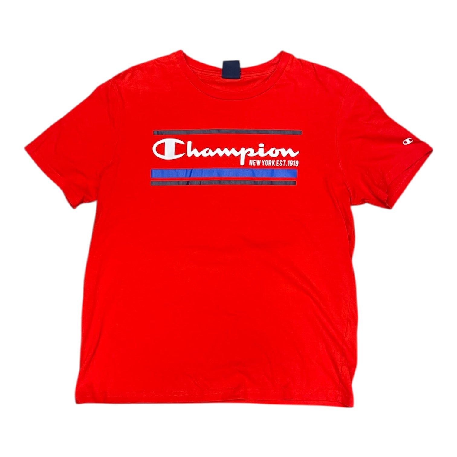 Champion White Logo Red Tshirt