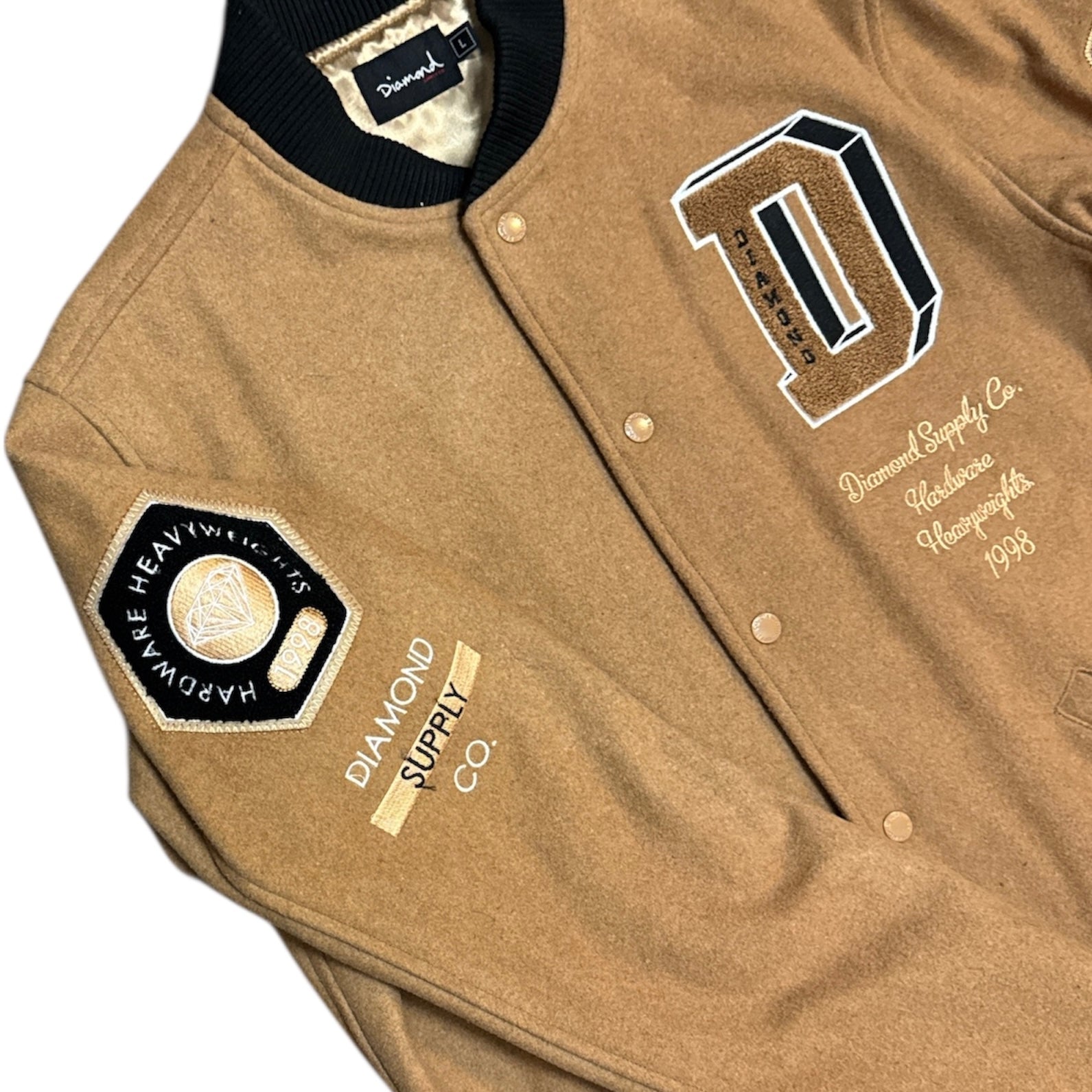 Diamond Supply Co. Tan Wool Varsity Jacket