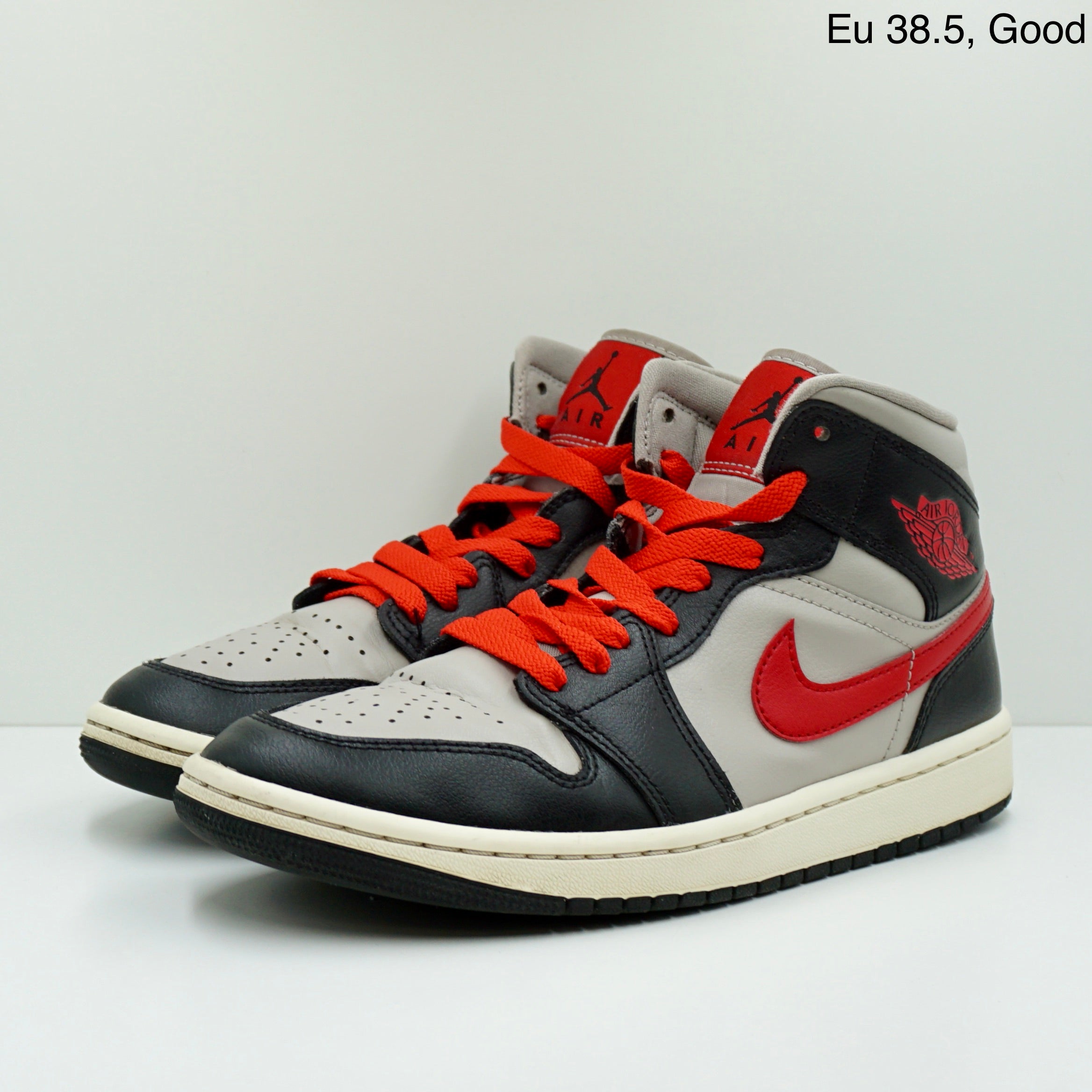 Jordan 1 Mid Black College Grey Gym Red (W)