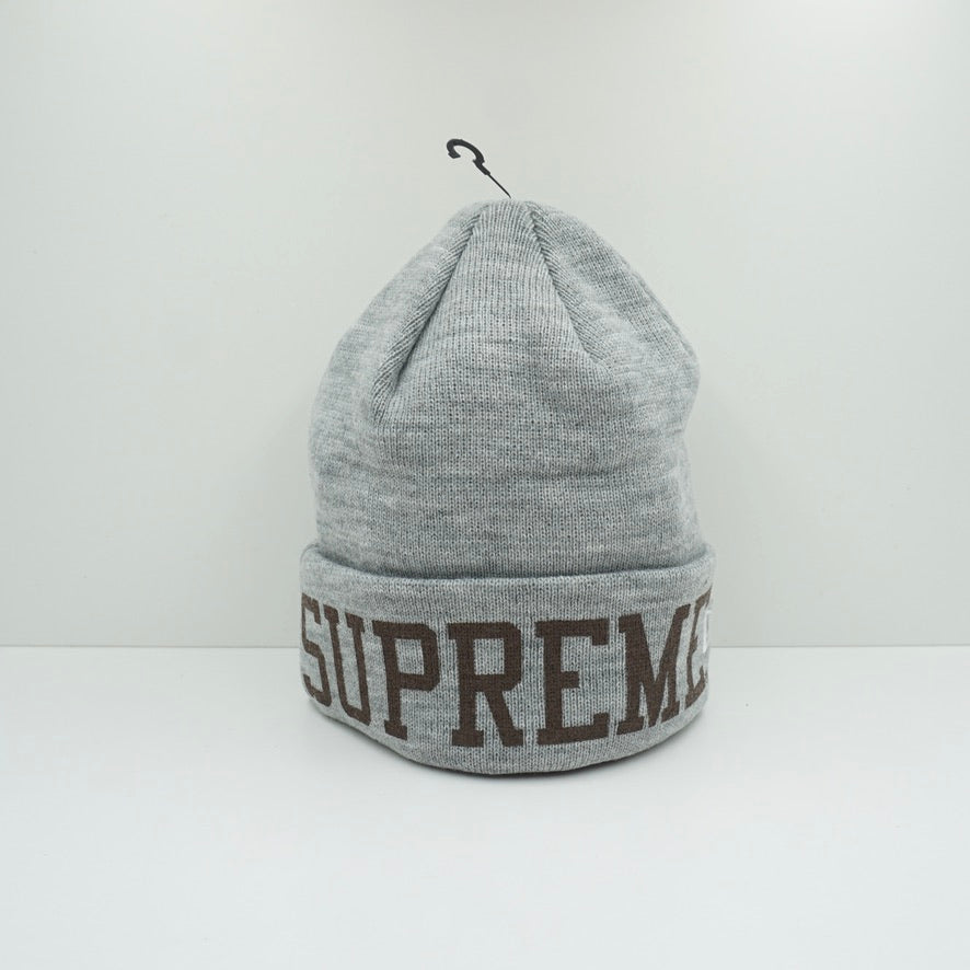 Supreme FW 23 New Era Varsity Beanie Heather Grey