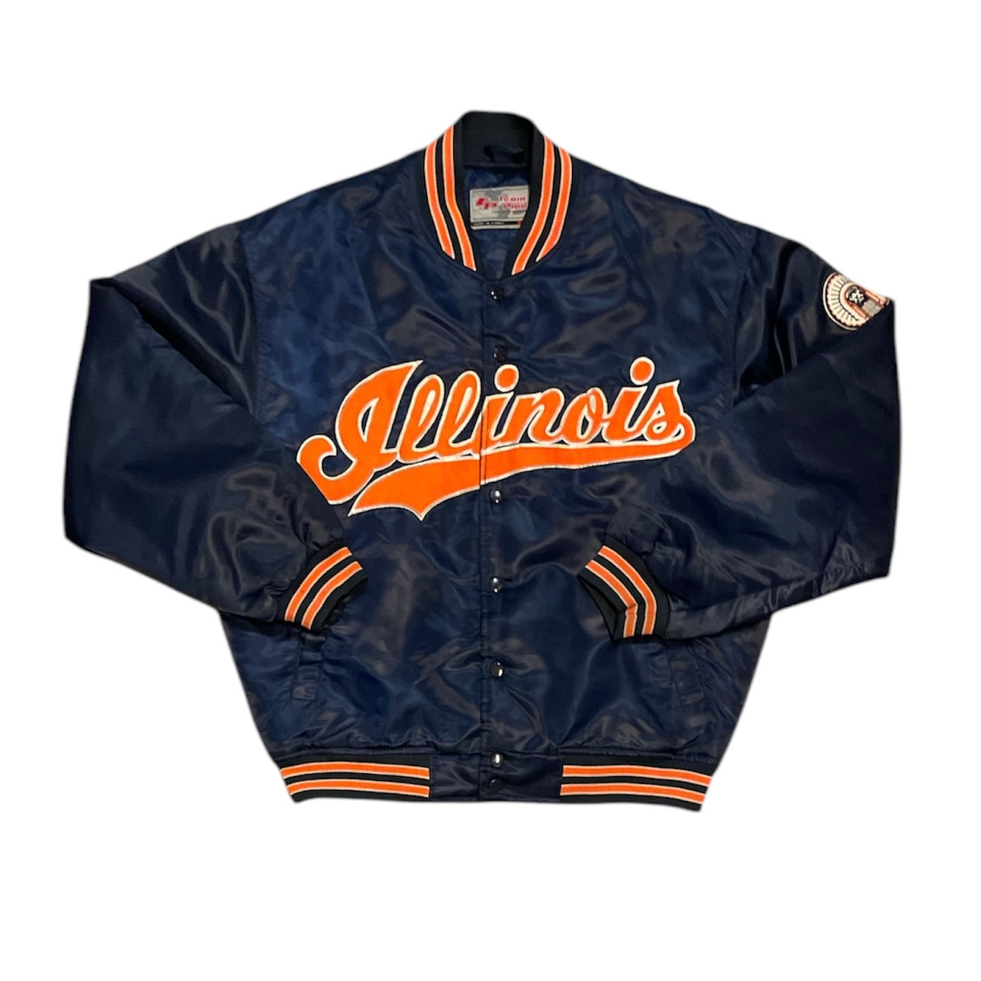Team Pride Illinois Navy Orange Satin Jacket