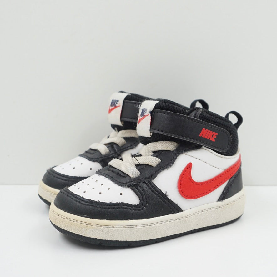 Nike Court Borough 2 Mid White Black University Red Toddler