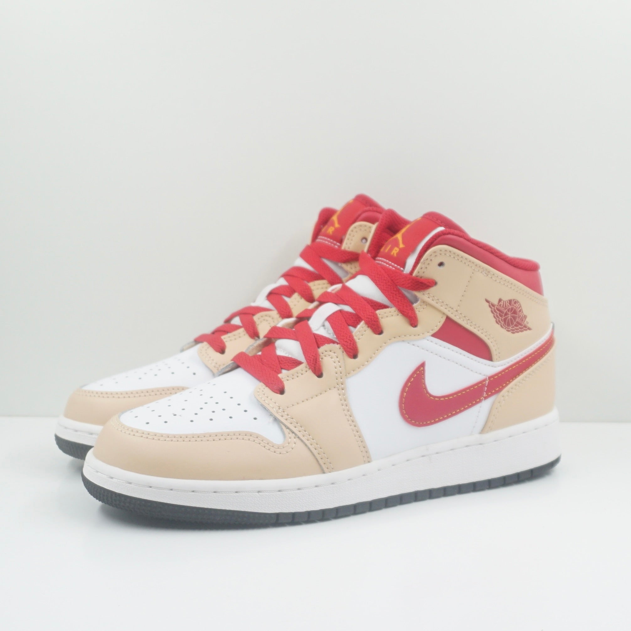 Jordan 1 Mid Light Curry Cardinal (GS)