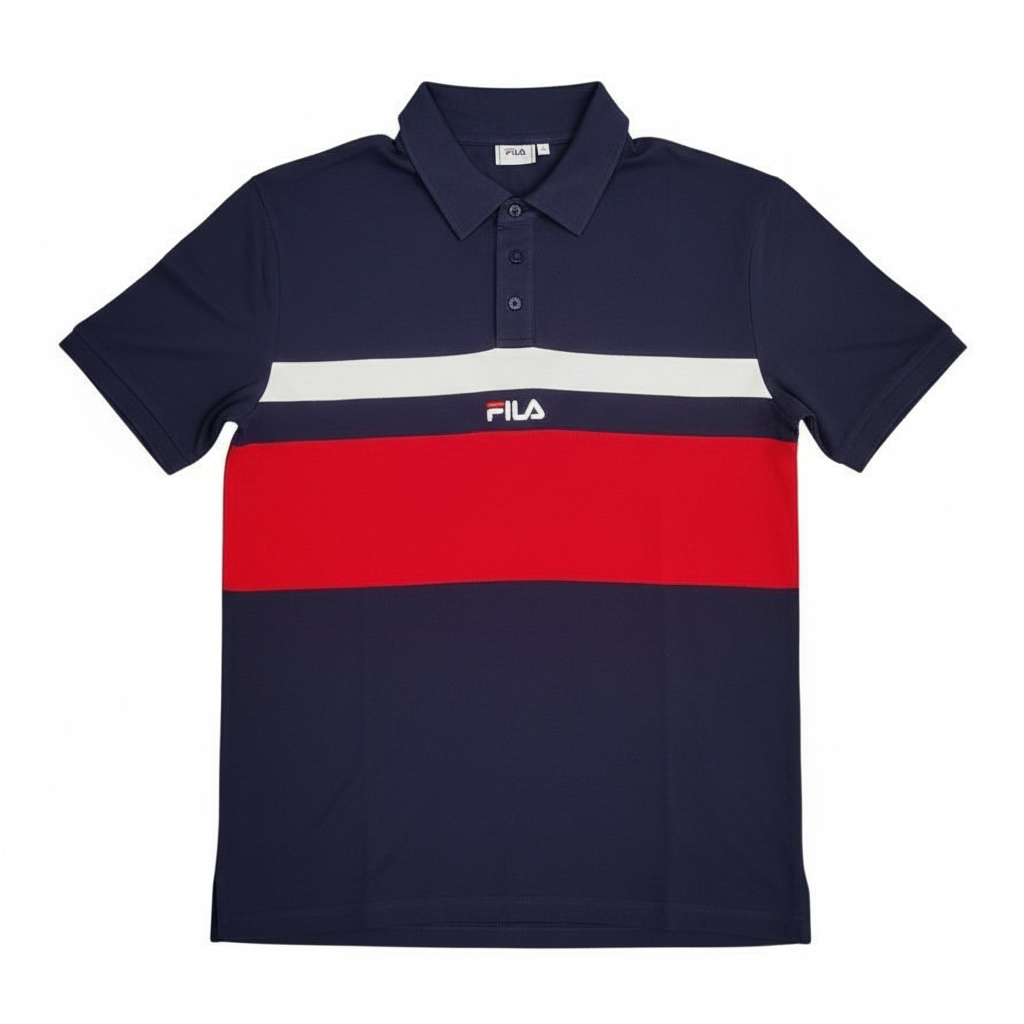 Fila Leshan Blocked Navy Red Polo Tshirt
