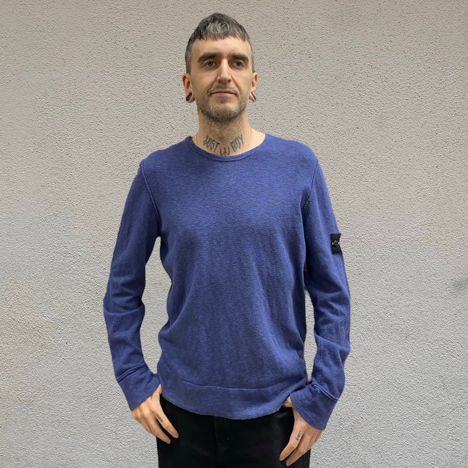 Stone Island Knitted Navy Sweater