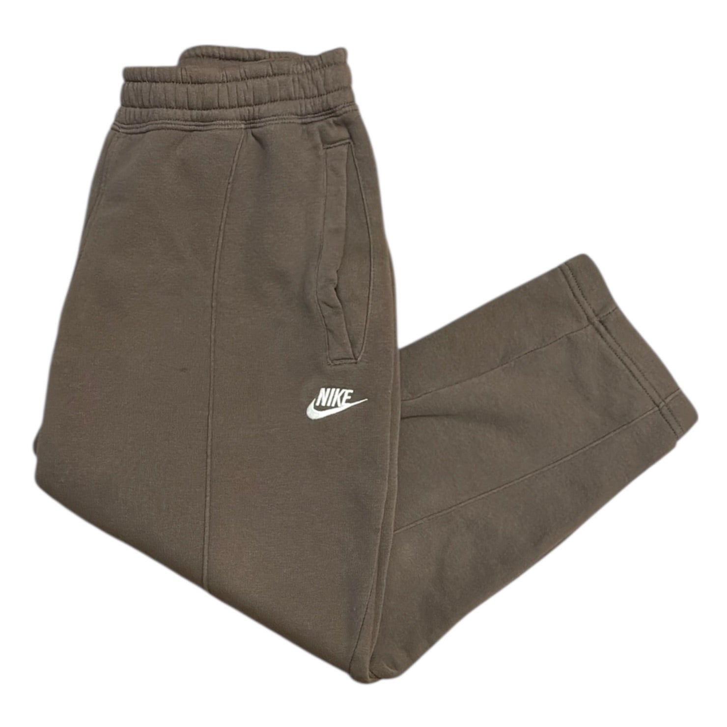 Nike Sportswear Club Cropped Pleated Brown Sweatpants