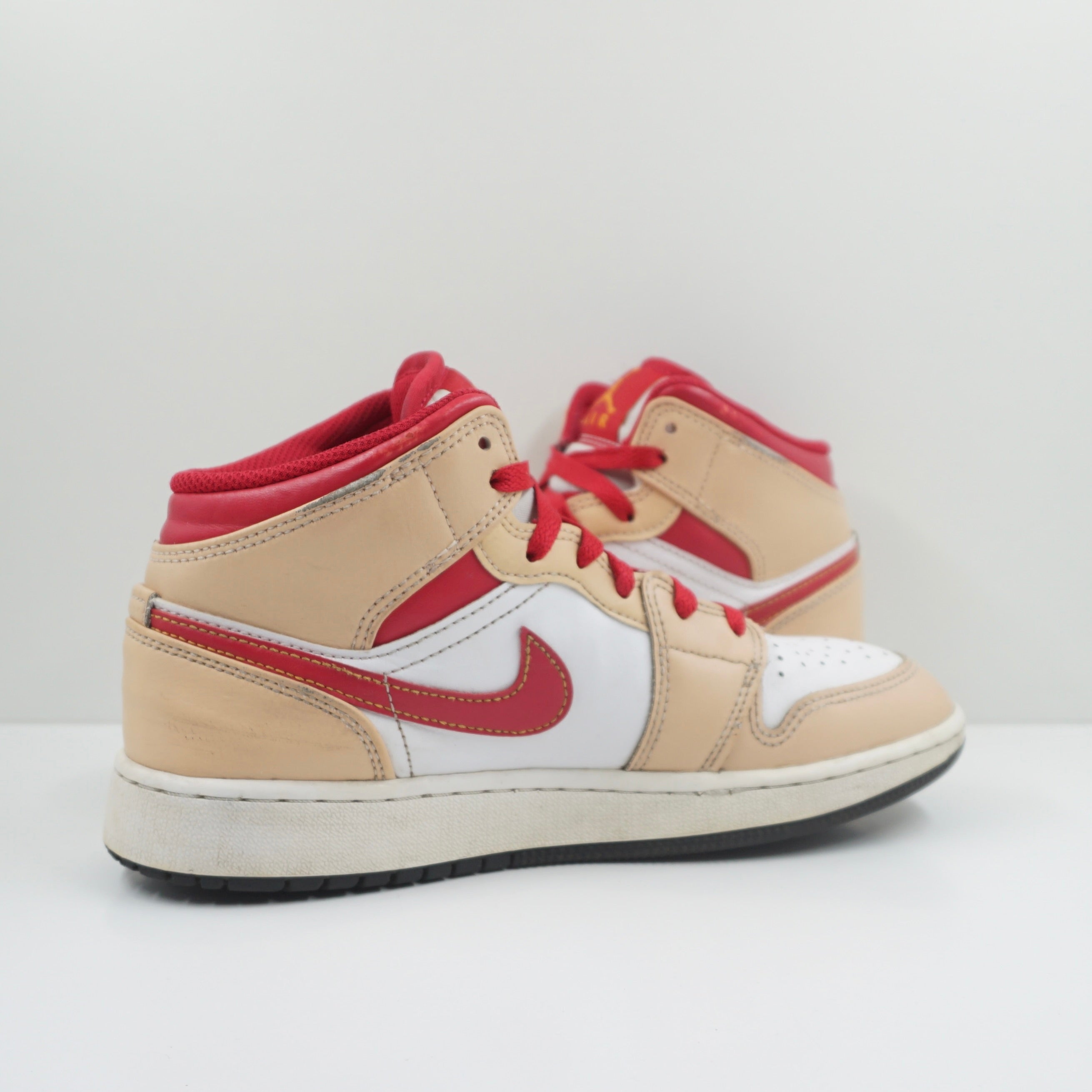 Jordan 1 Mid Light Curry Cardinal (GS)